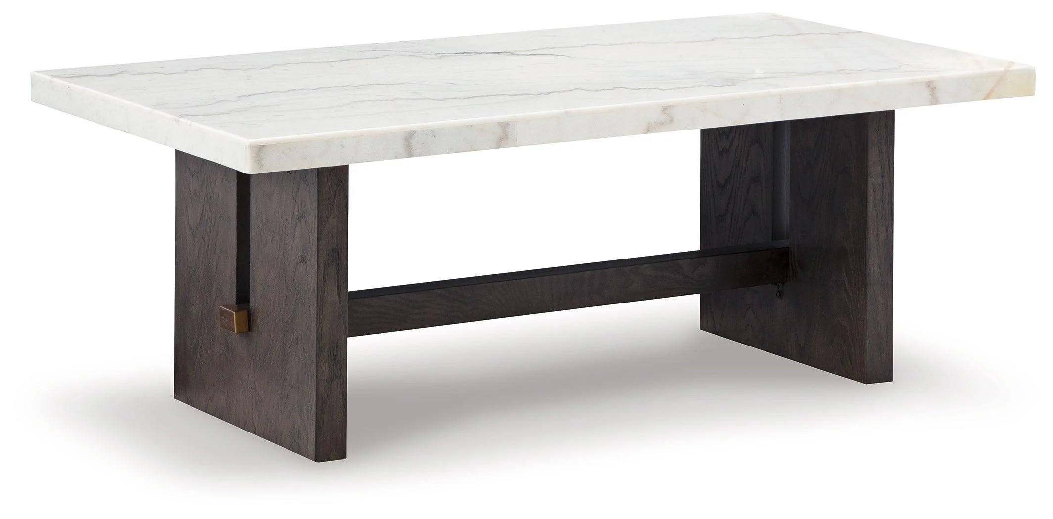Burkhaus White Dark Brown Coffee Table - Image 2