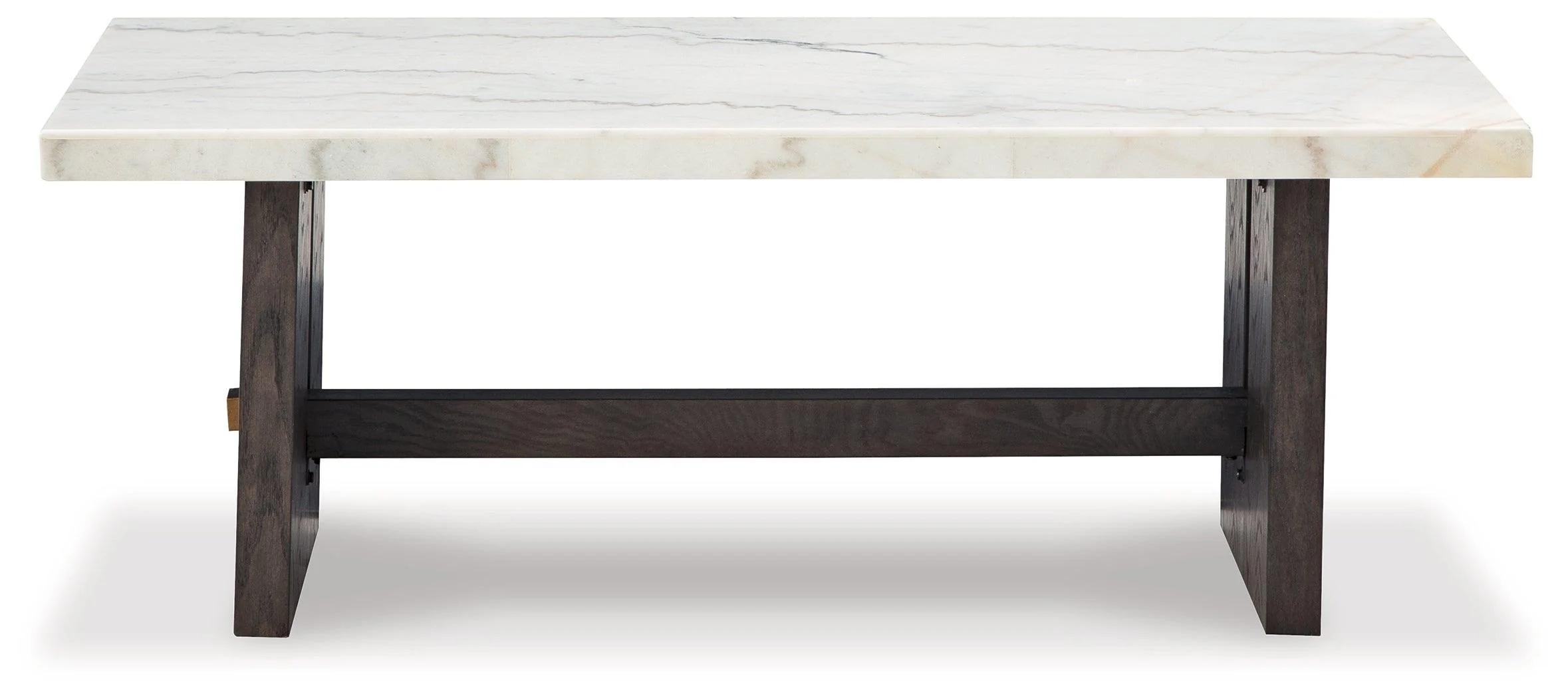 Burkhaus White Dark Brown Coffee Table - Image 3
