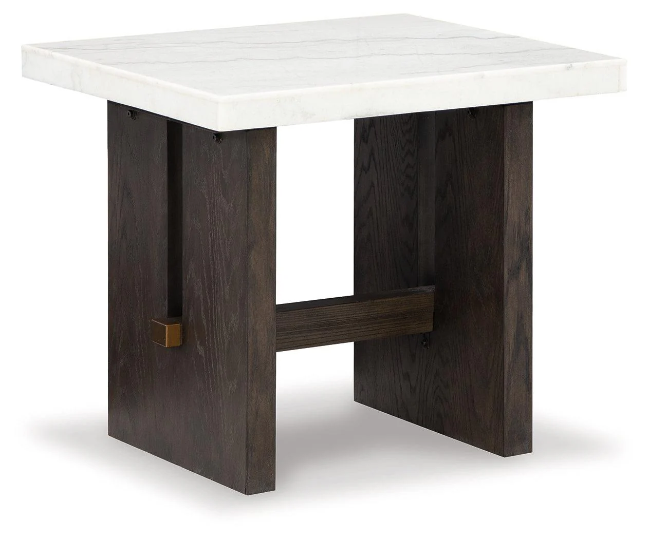 Burkhaus White Dark Brown End Table - Image 2