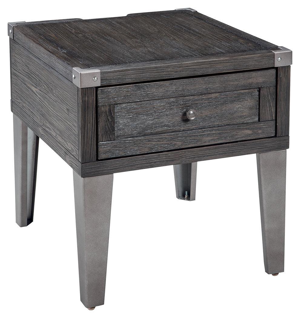 Todoe Dark Gray End Table With Usb Ports & Outlets - Image 2