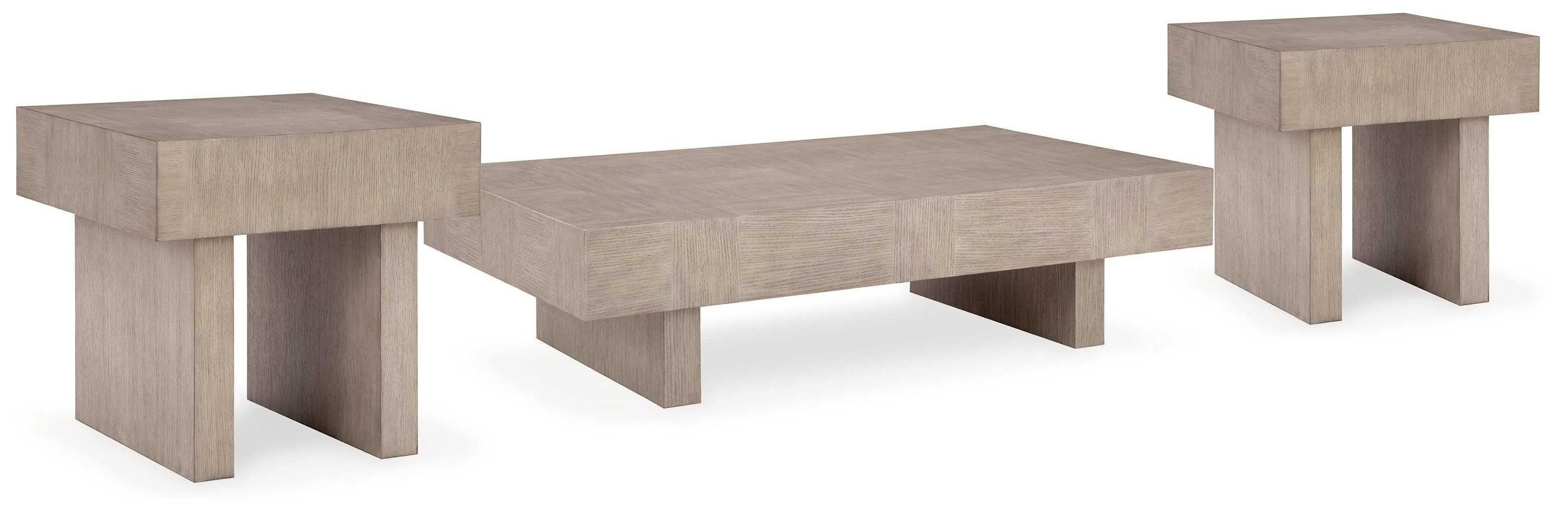 Jorlaina Light Grayish Brown Coffee Table With 2 End Tables - Image 2
