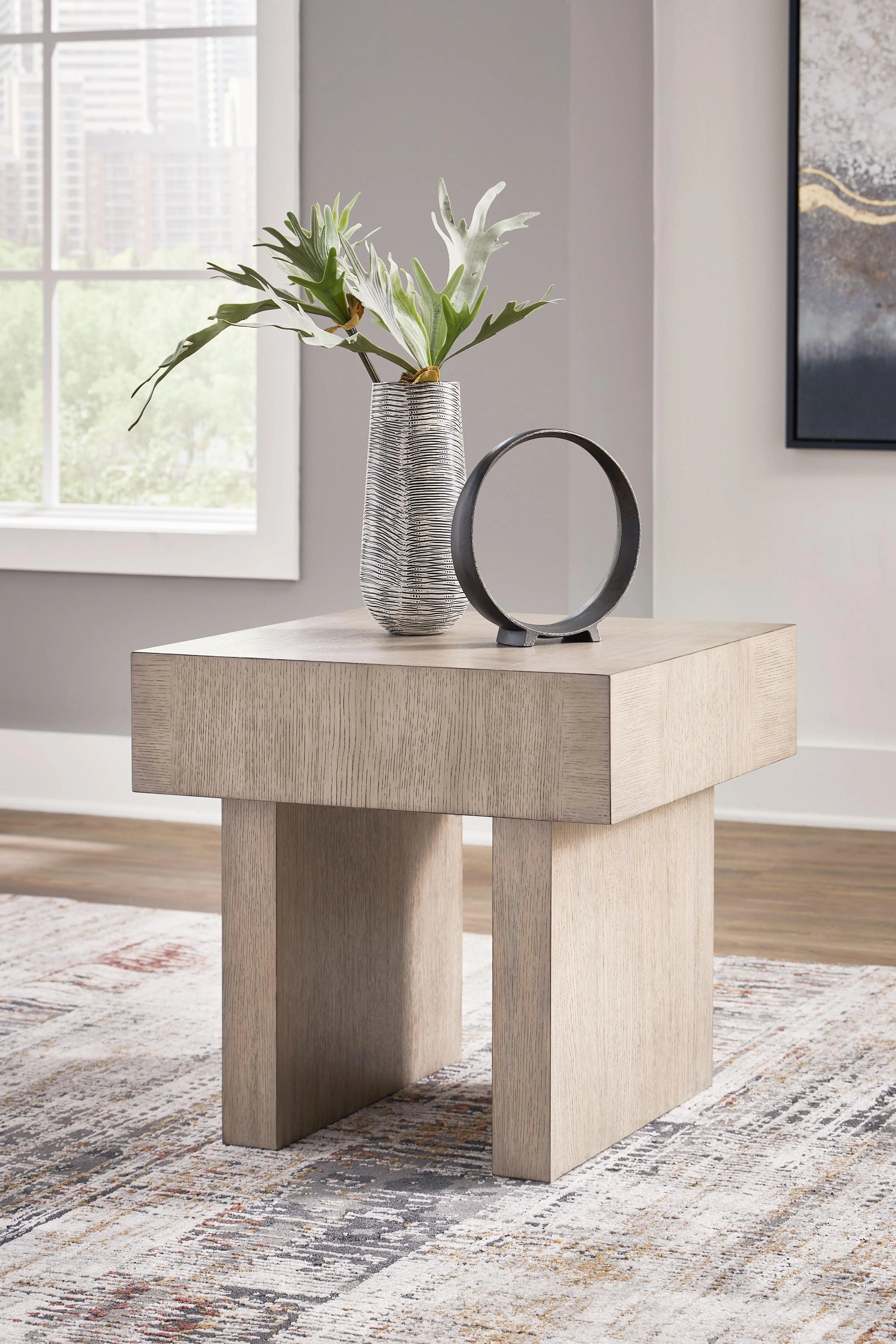 Jorlaina Light Grayish Brown Coffee Table With 1 End - Image 3