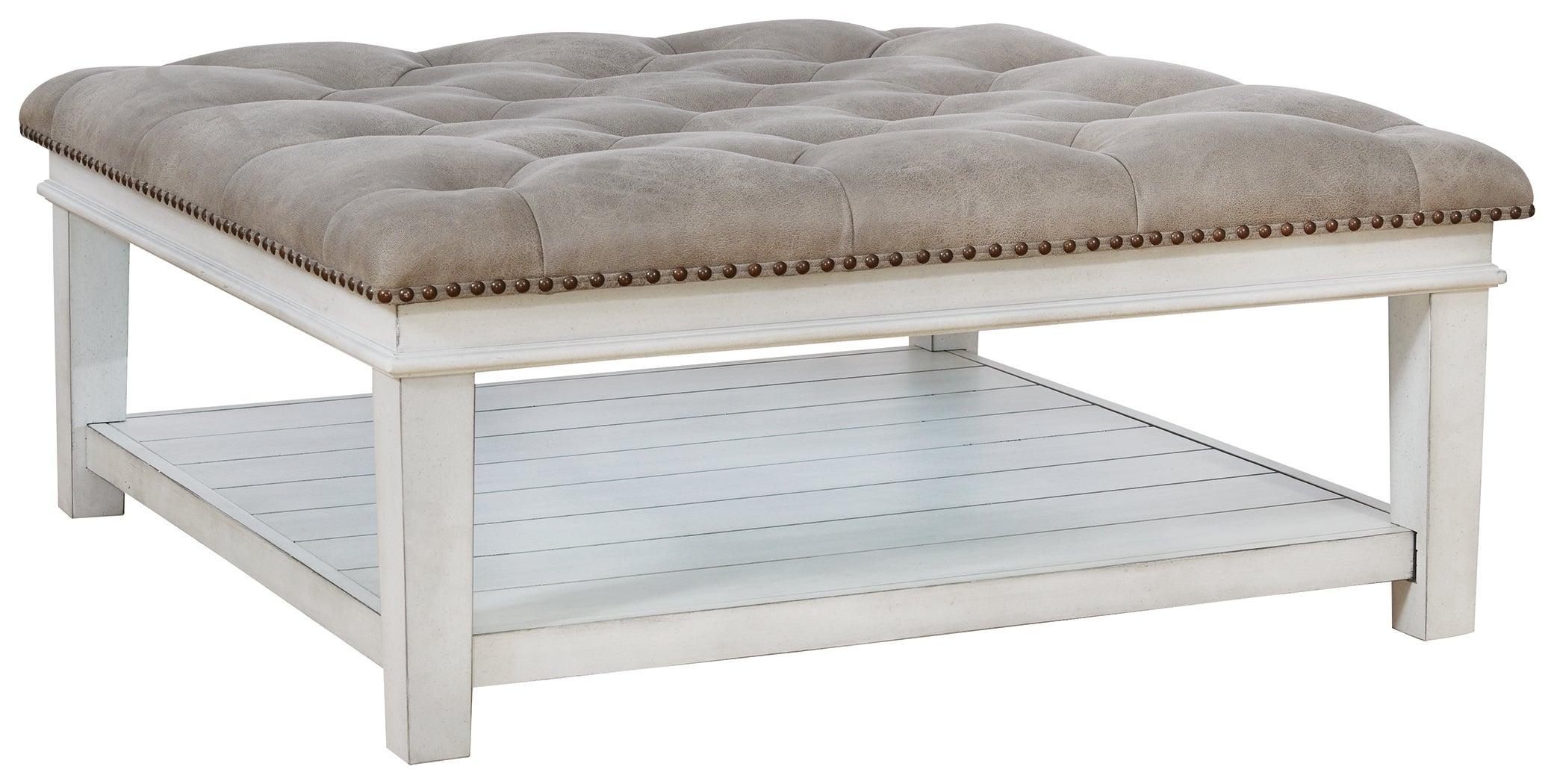 Kanwyn Whitewash Upholstered Ottoman Coffee Table - Image 2