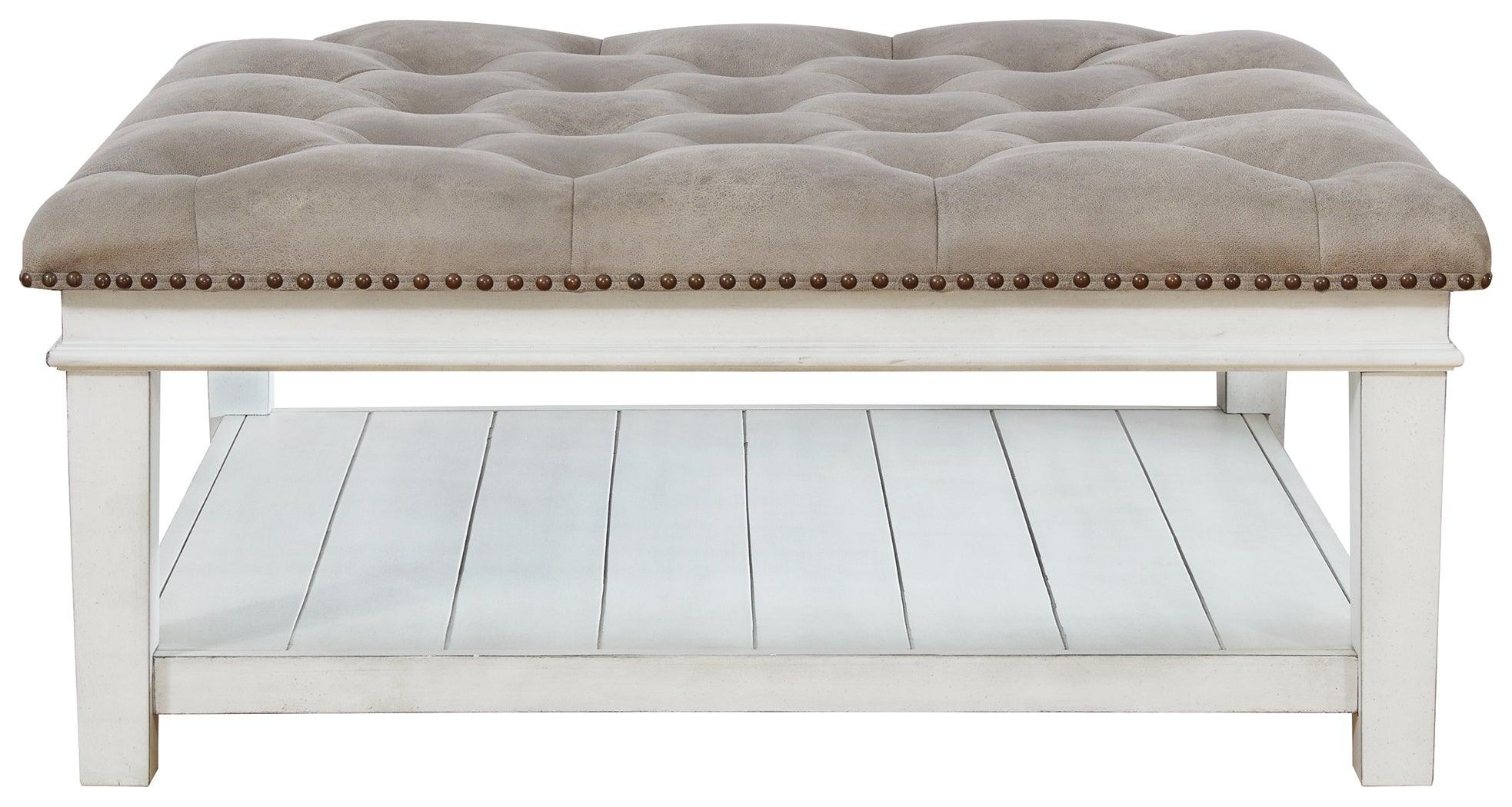 Kanwyn Whitewash Upholstered Ottoman Coffee Table - Image 3