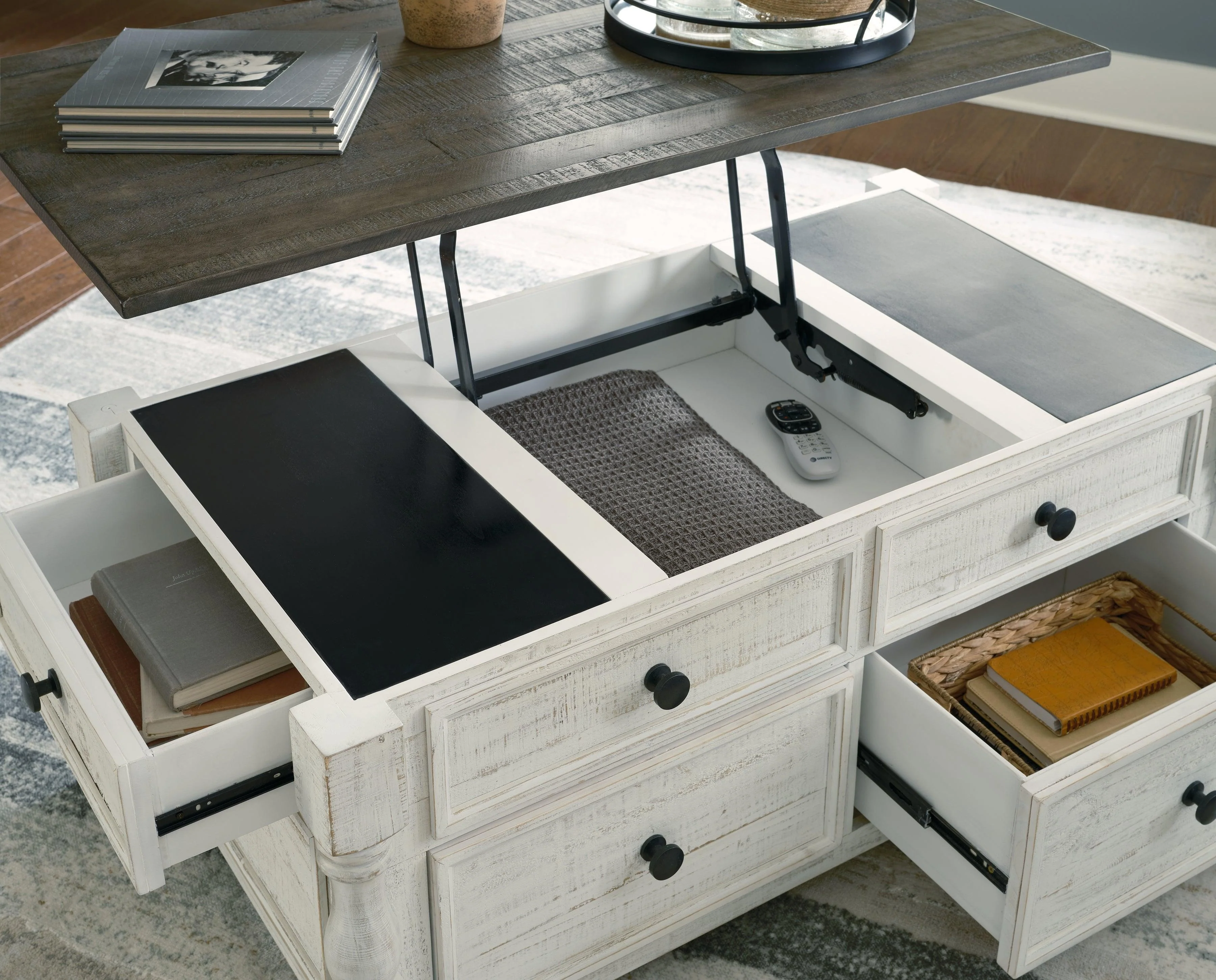 Havalance White Gray Coffee Table With 2 End Tables - Image 2