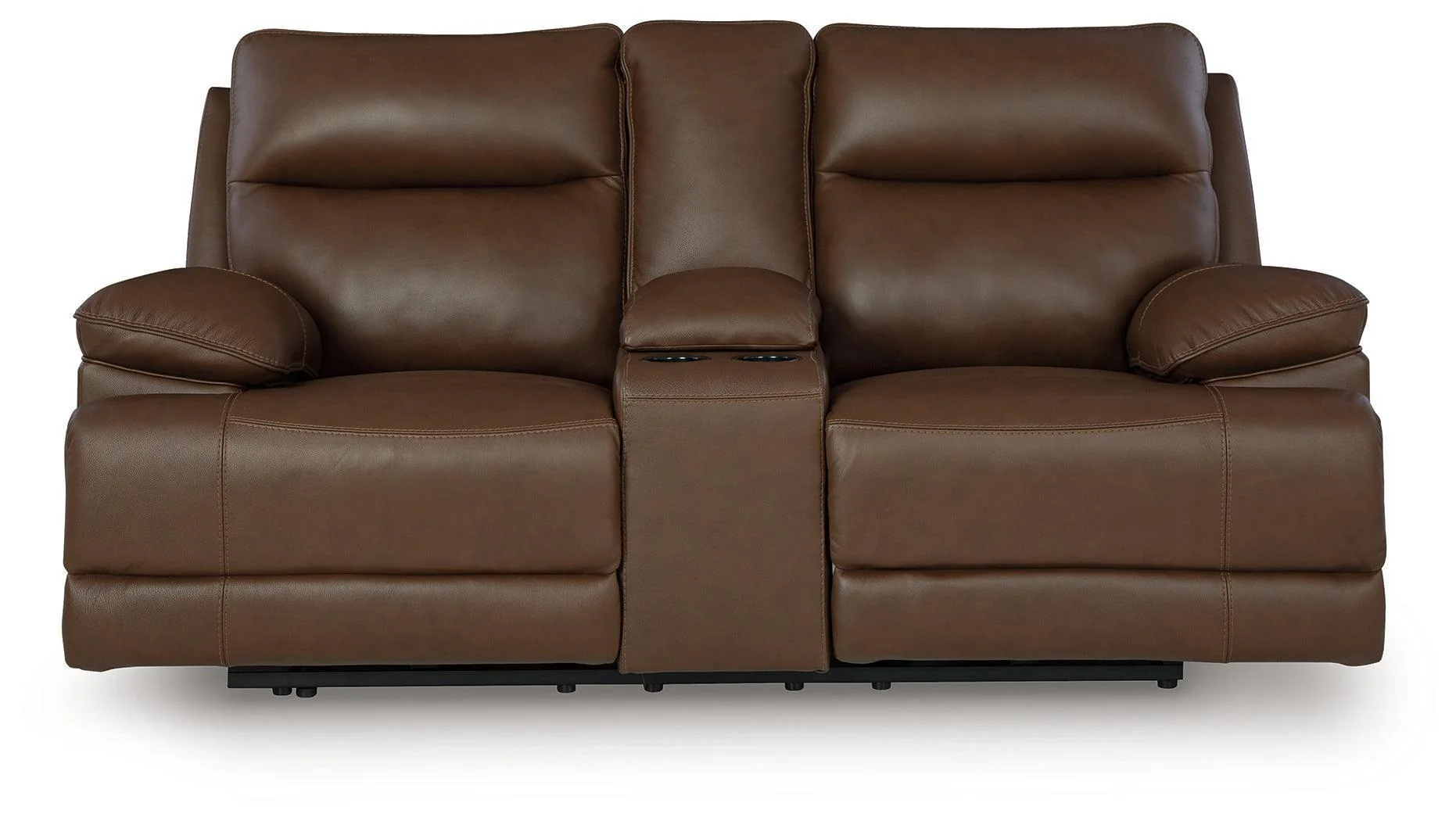 VonRyan Tobacco Leather Power Reclining Loveseat - Image 1