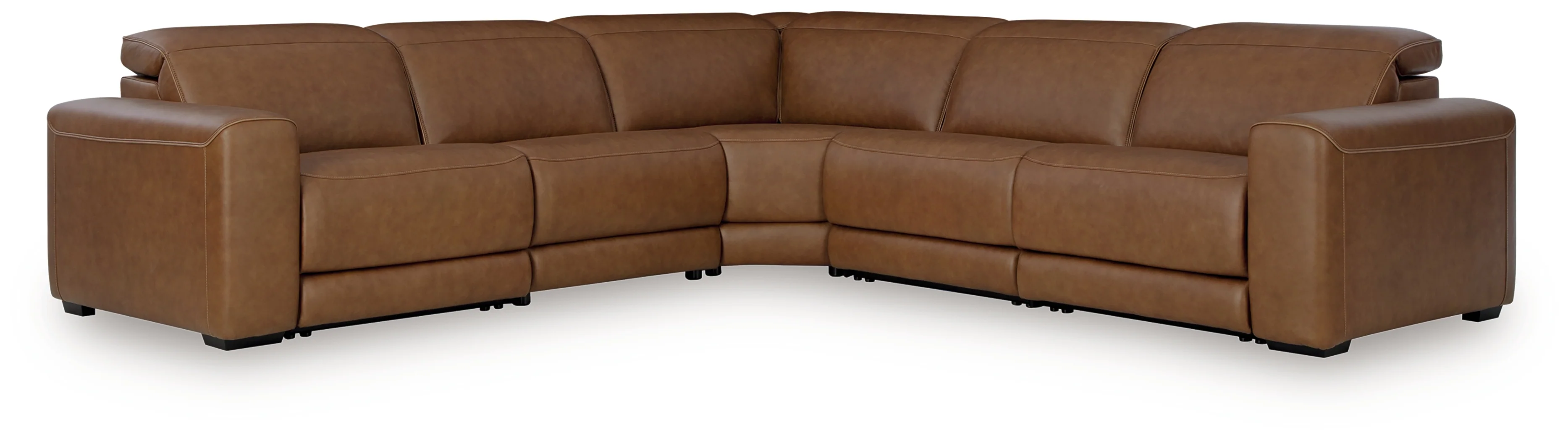 Magic Man Caramel 5-Piece Power Reclining Sectional - Image 2