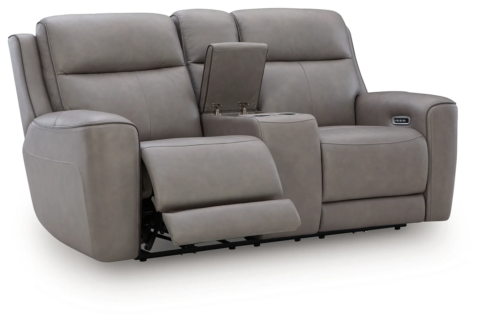 5Z-Comfort Coin Leather Power Reclining Loveseat with Console - Image 2