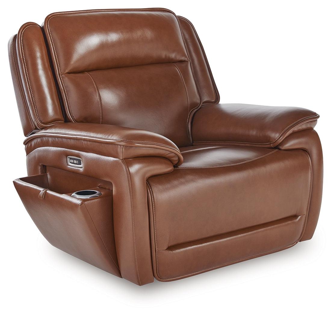 Healy Pier Chocolate Leather Power Recliner - Image 2