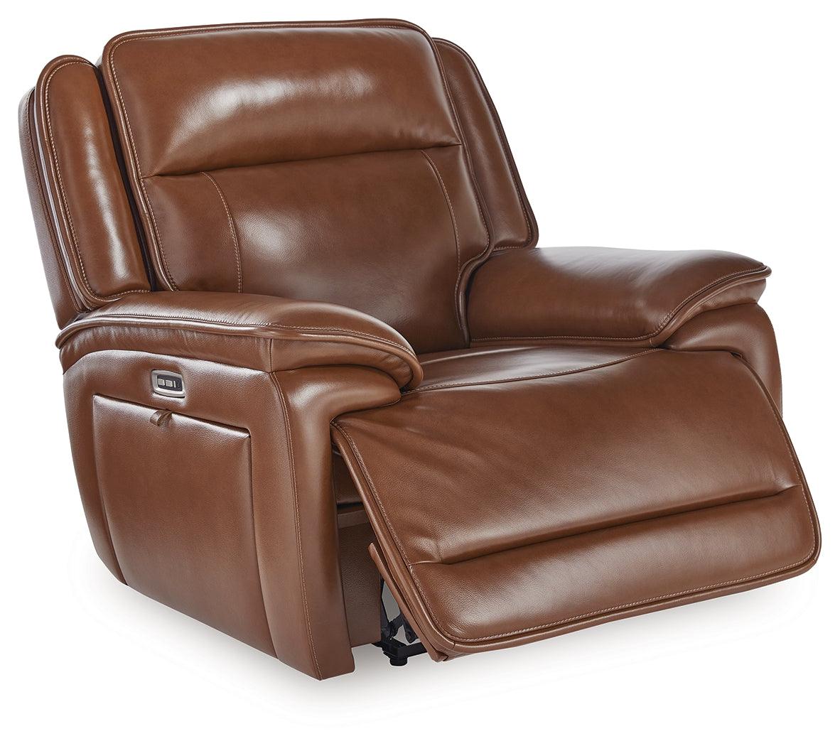 Healy Pier Chocolate Leather Power Recliner - Image 3
