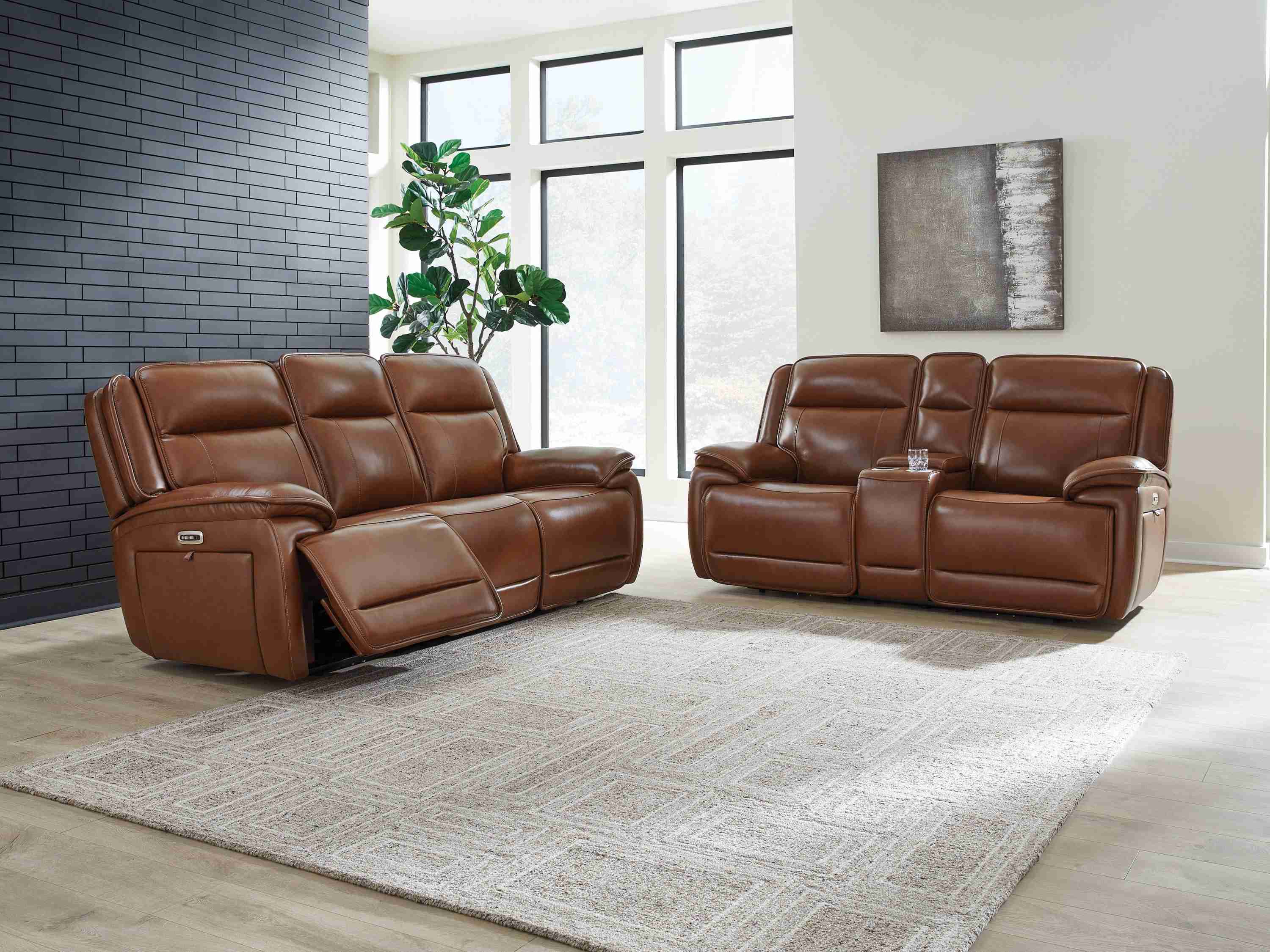 Healy Chocolate Pier Sofa and Loveseat - Image 2