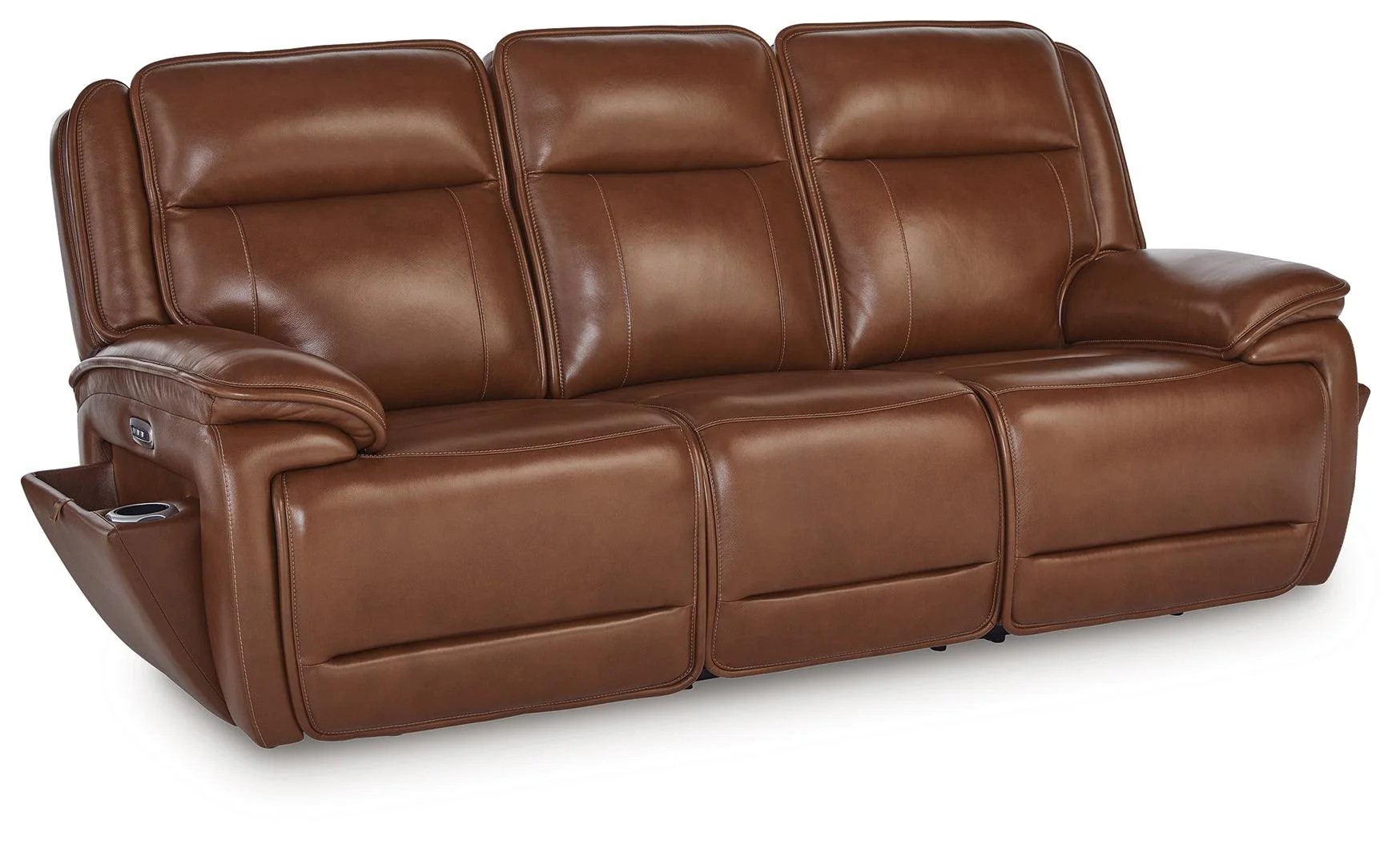 Healy Pier Chocolate Leather Power Reclining Sofa - Image 2