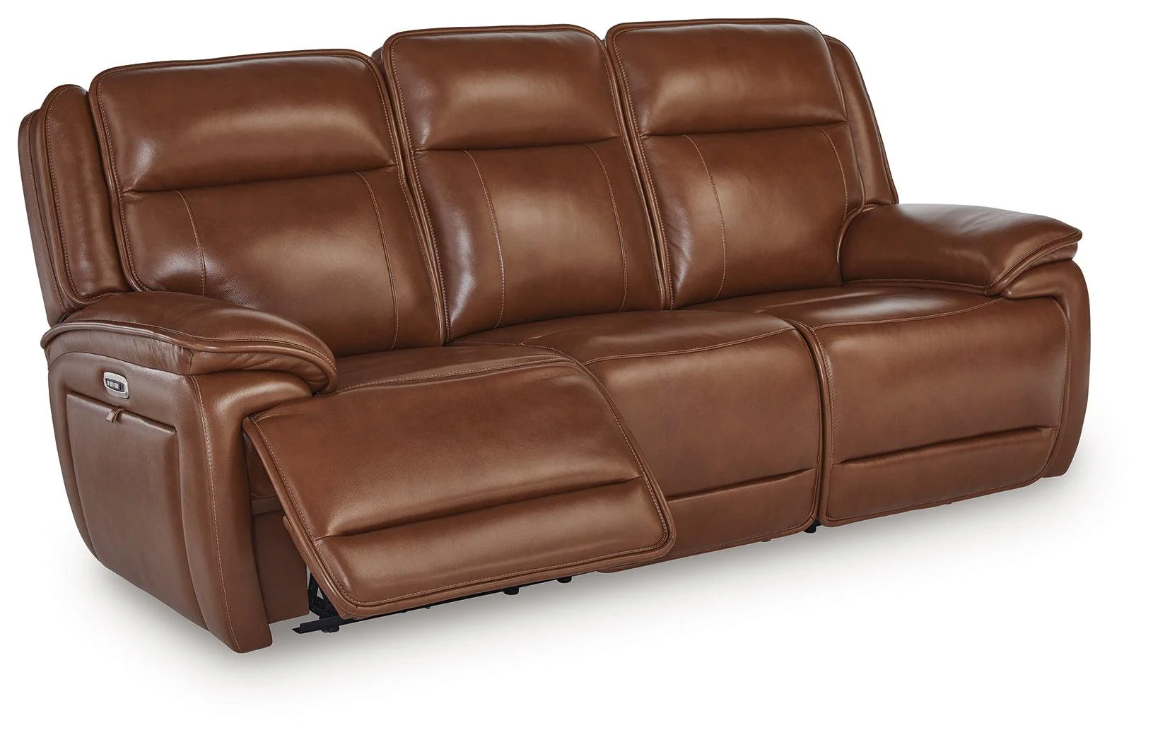Healy Pier Chocolate Leather Power Reclining Sofa - Image 3