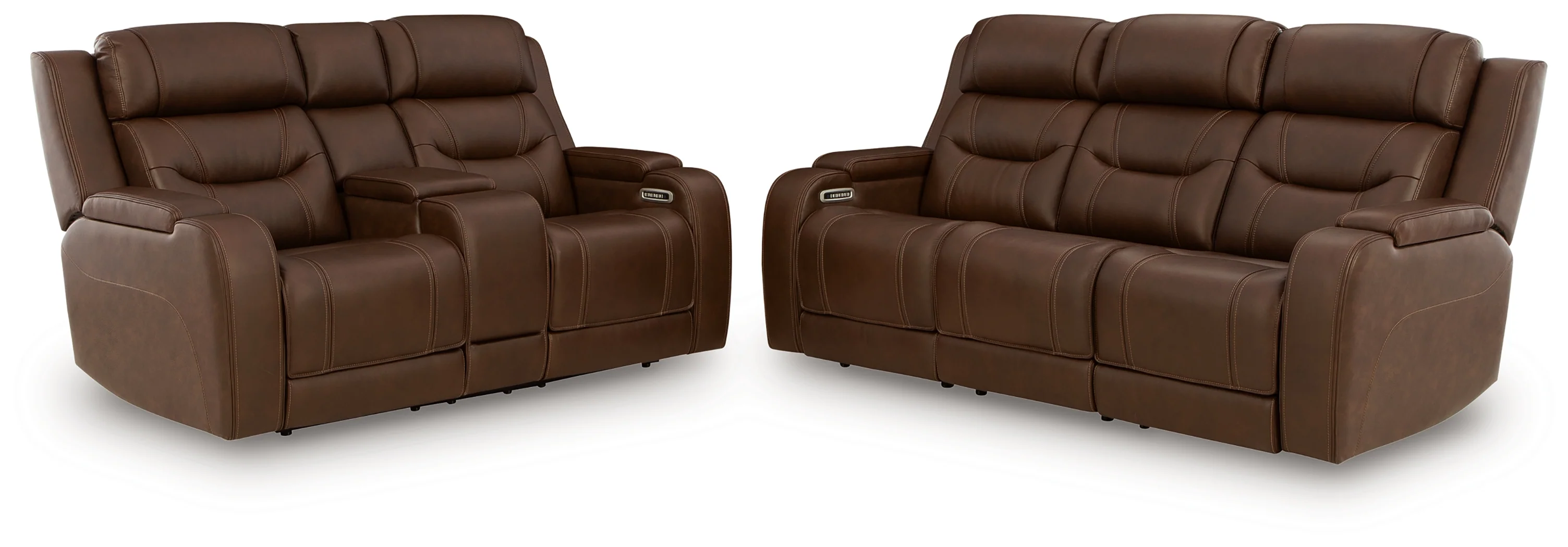 Knightington Brown Sofa and Loveseat - Image 3
