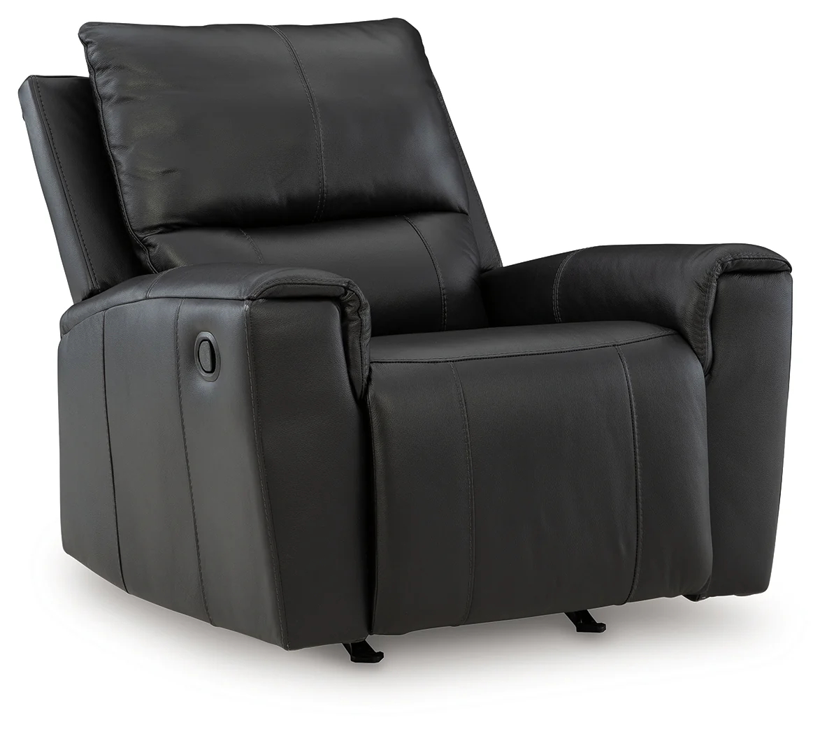 Glossmore Black Leather Recliner - Image 2