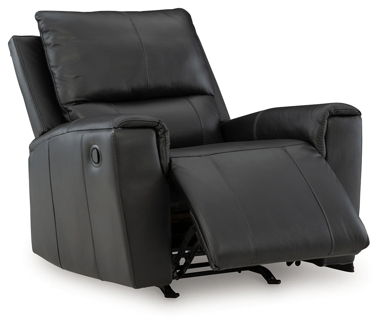 Glossmore Black Leather Recliner - Image 3
