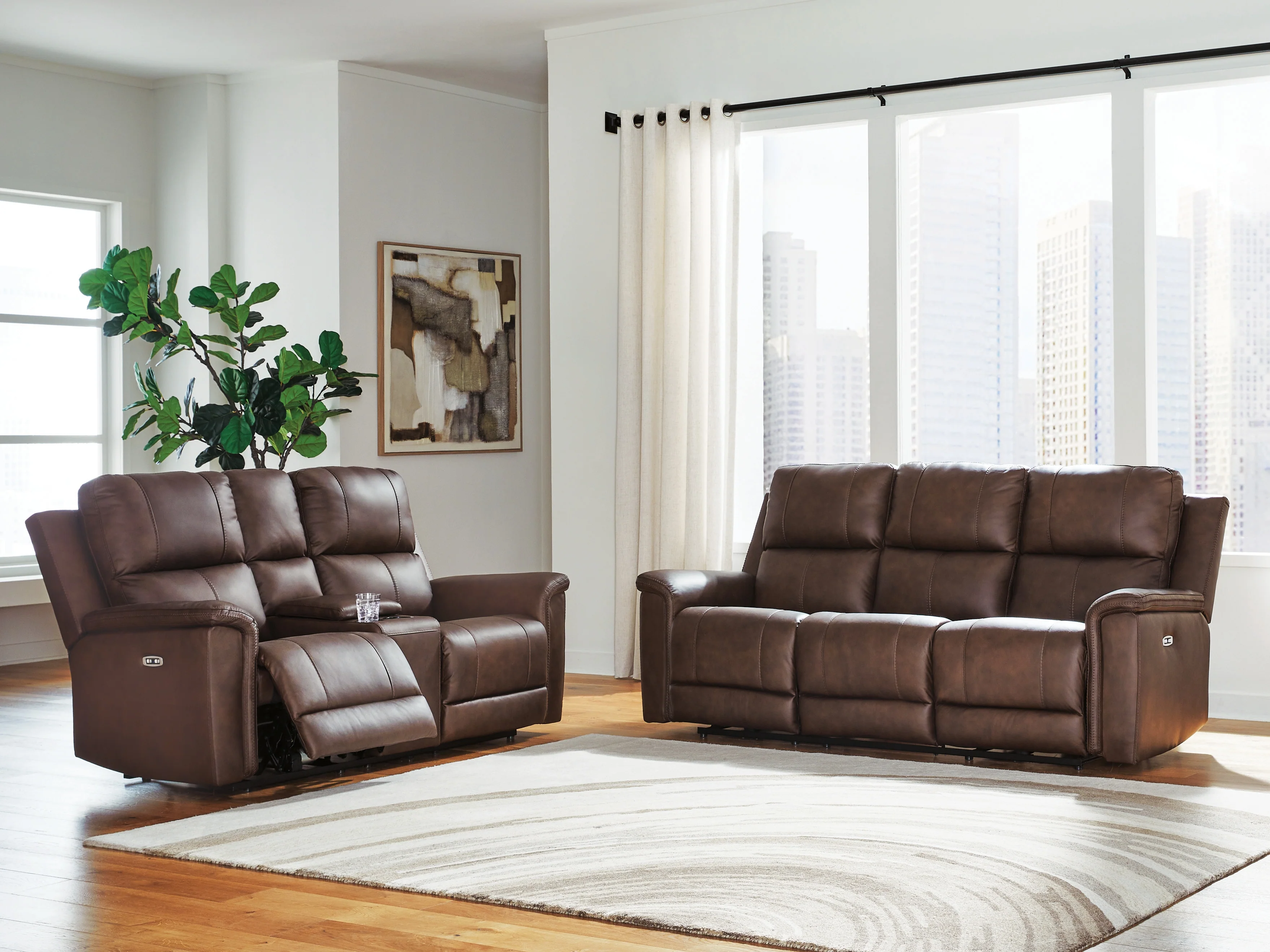 Bleckley Espresso Sofa and Loveseat - Image 2