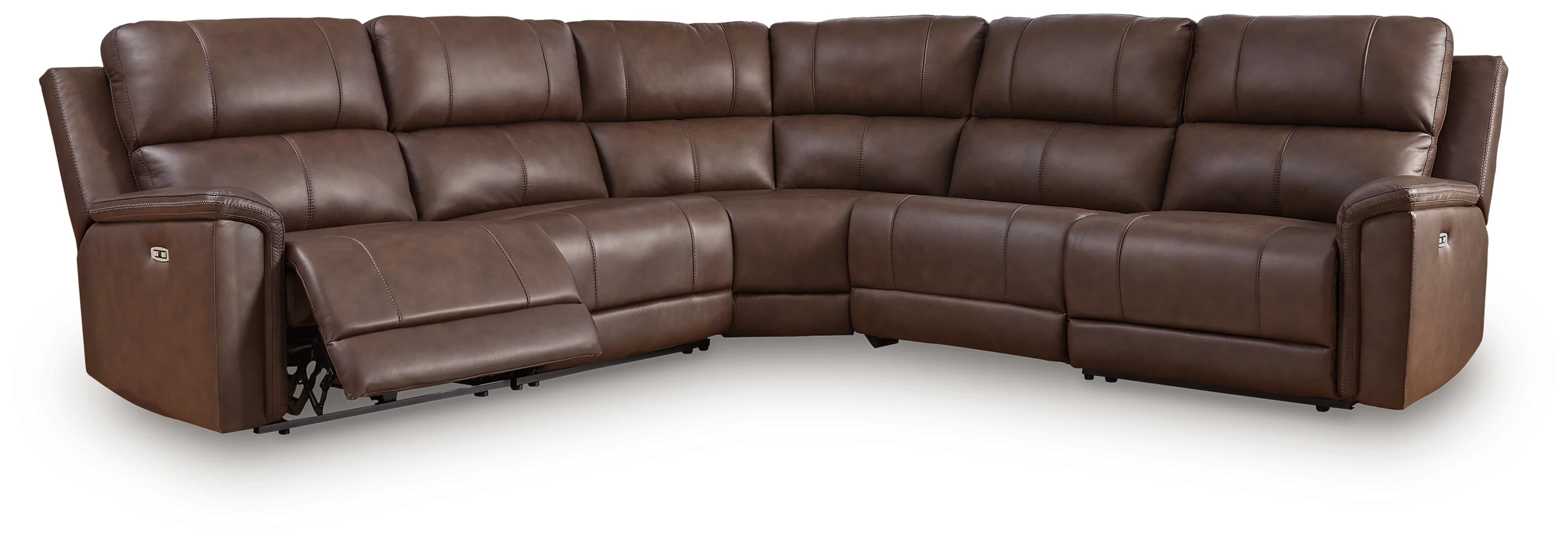 Bleckley Espresso Leather 5-Piece Power Reclining Sectional - Image 2