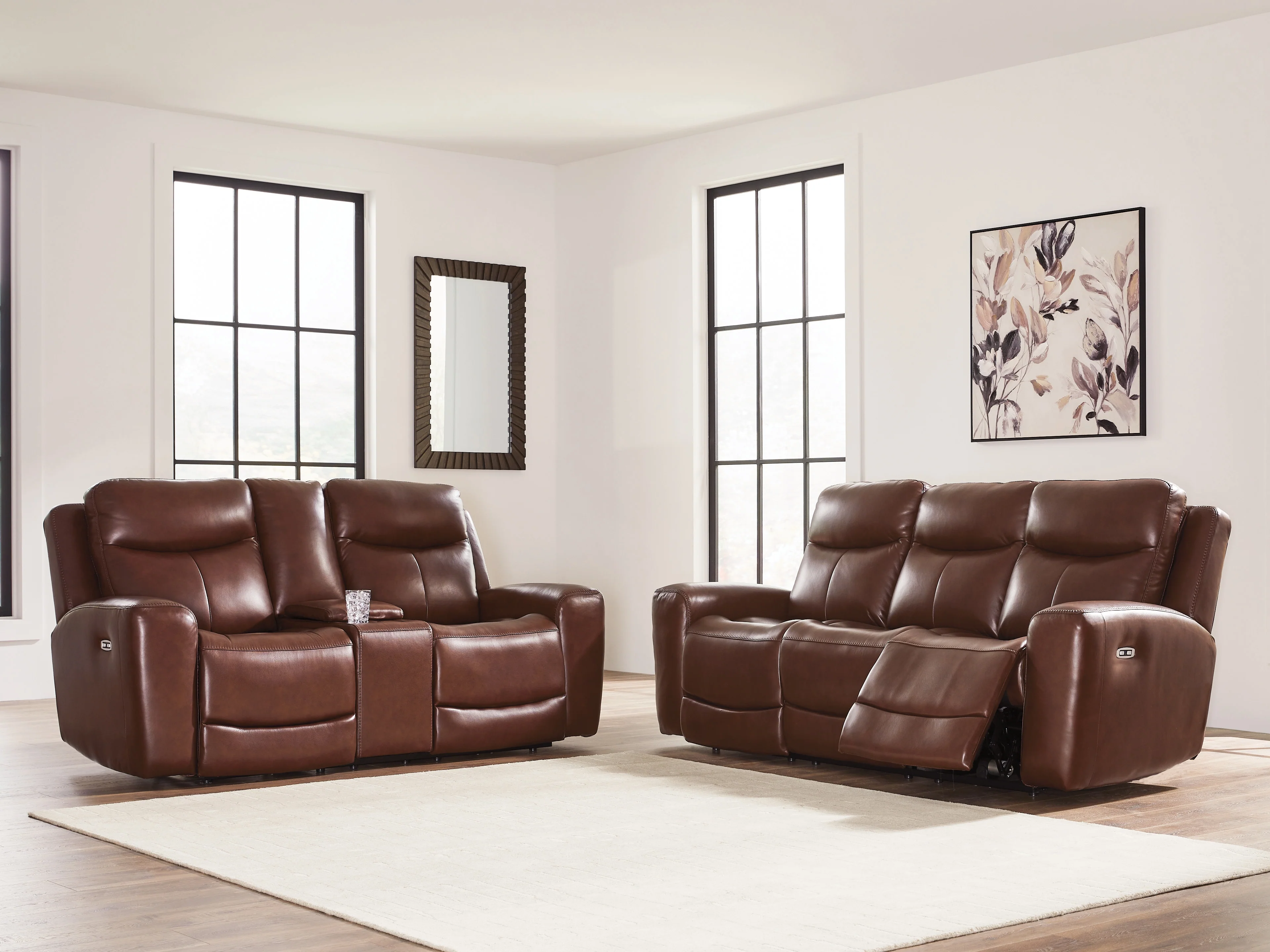 Next Mahogany Move Sofa and Loveseat - Image 2