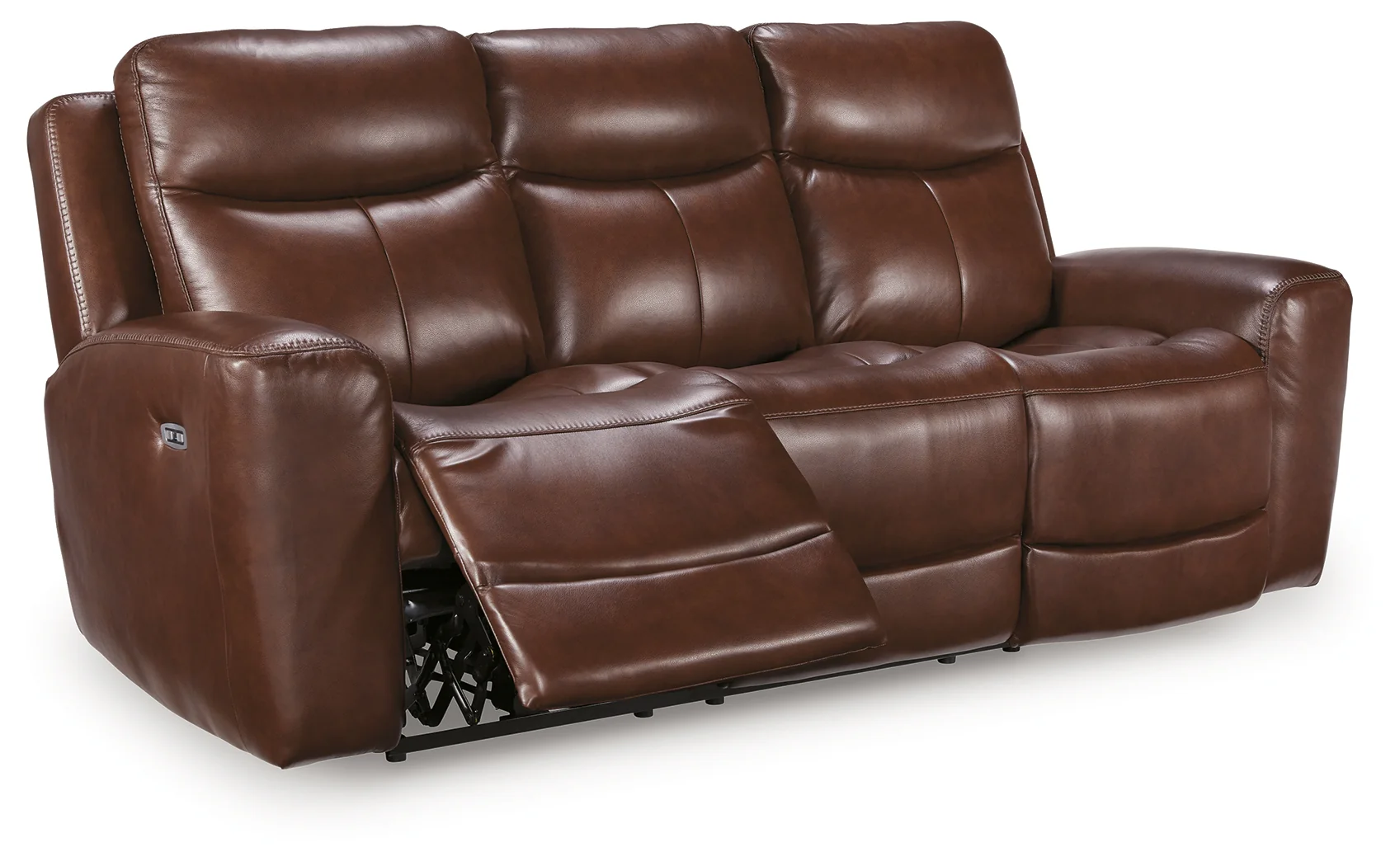 Next Move Mahogany Leather Power Reclining Sofa - Image 2