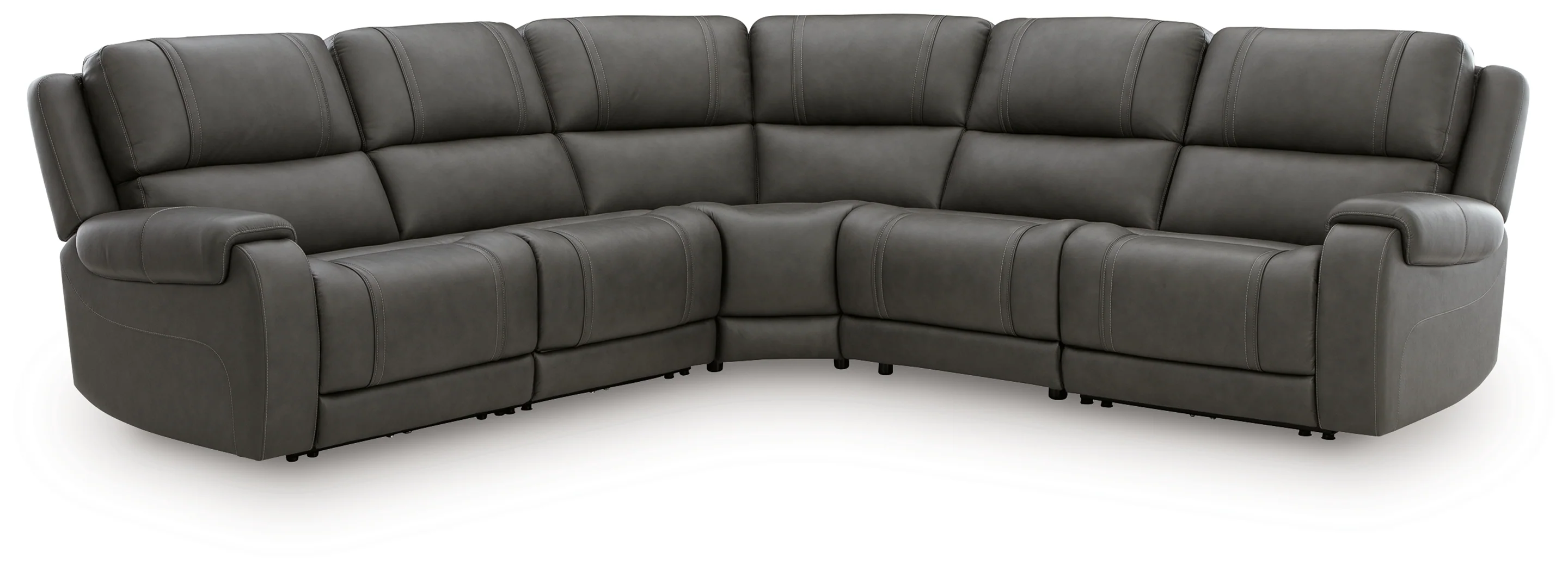 5Z - Pittson Anchor Leather 5-Piece Power Reclining Sectional - Image 2