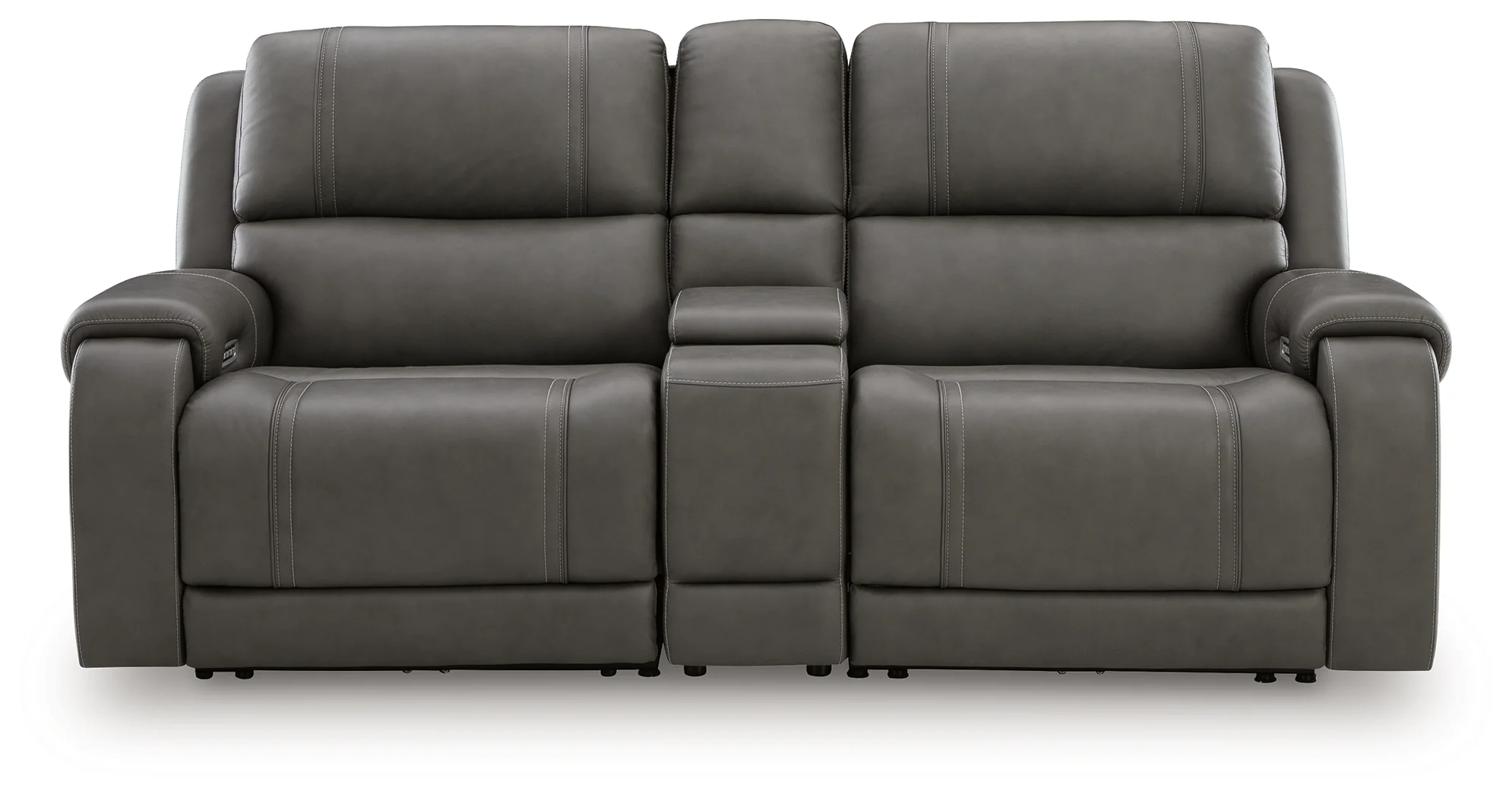 5Z - Pittson Anchor Leather 3-Piece Power Reclining Sectional Loveseat with Console - Image 2