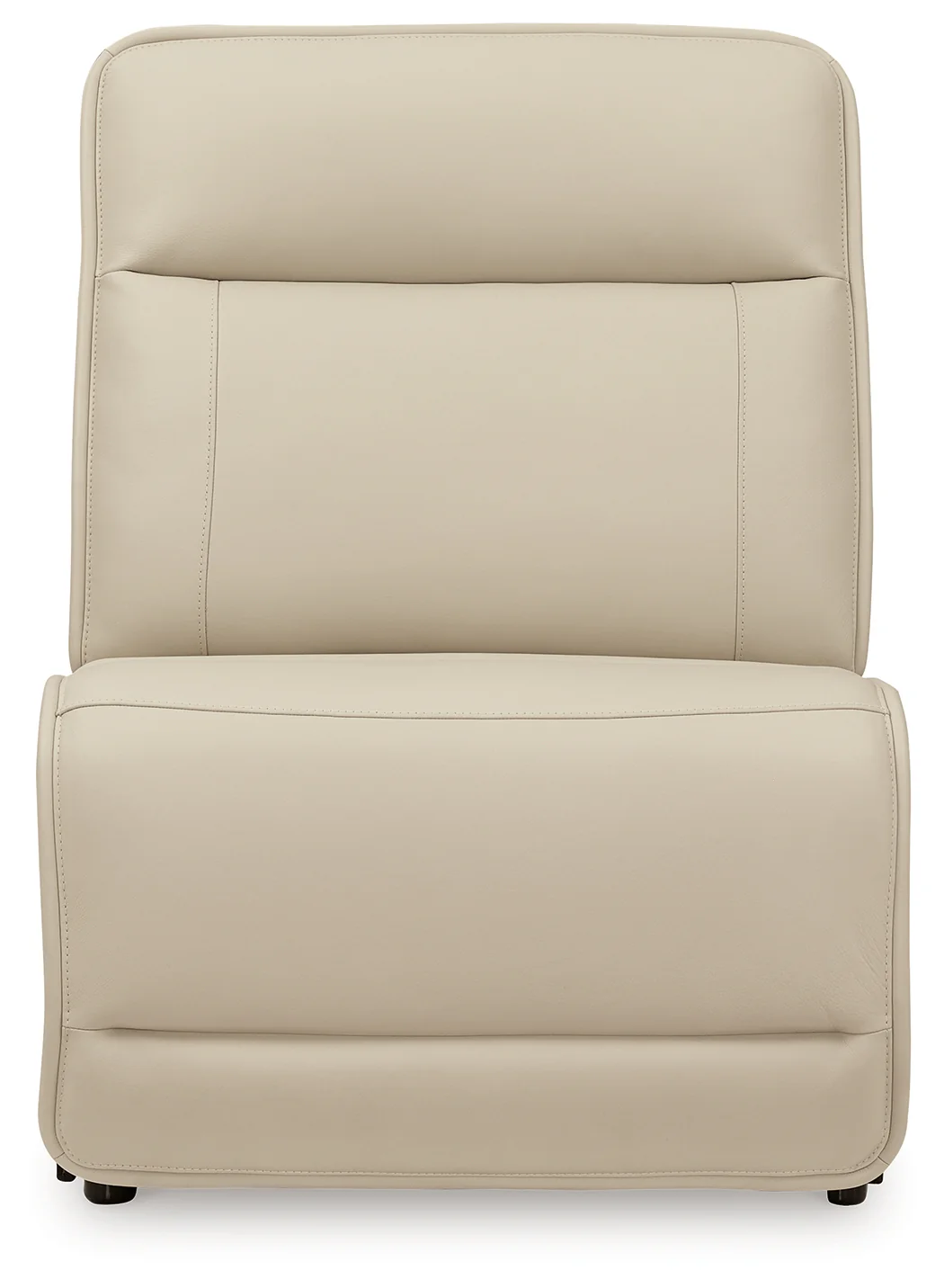 Double Deal Almond Leather 5-Piece Reclining Sectional with Console - Image 2