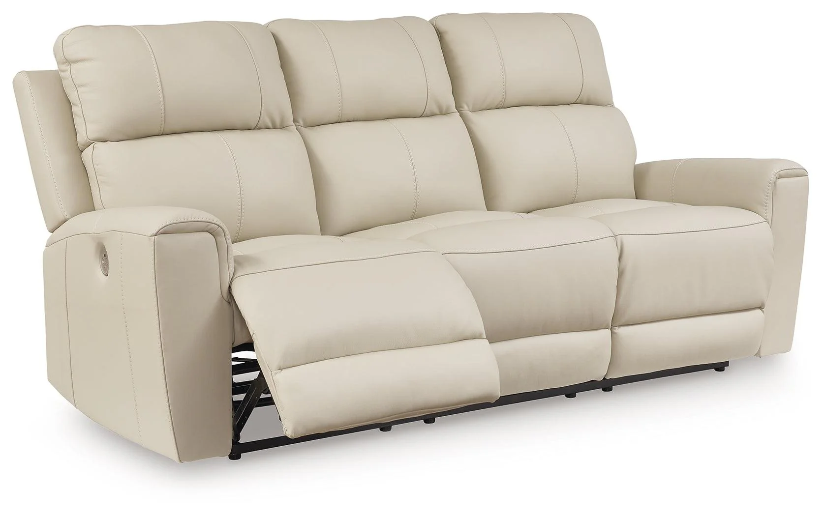 Dahlmoore Almond Leather Power Reclining Sofa - Image 3