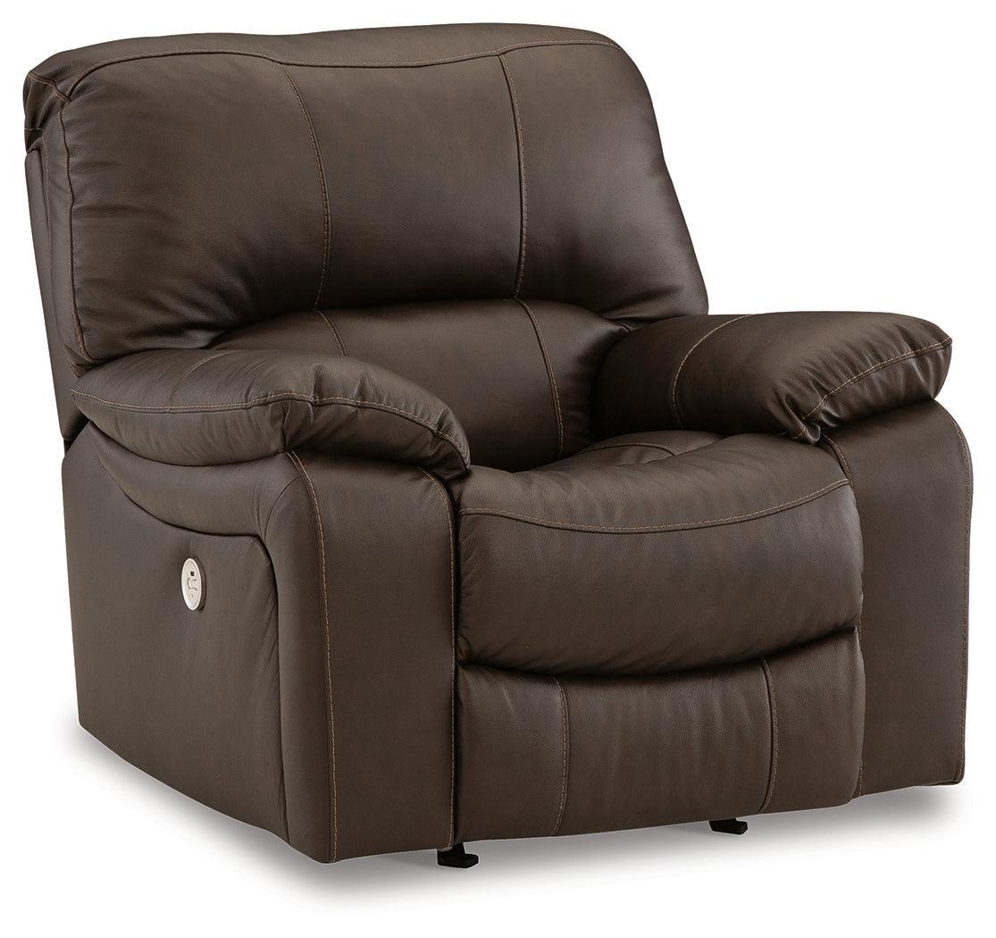 Leesworth Dark Brown Leather Power Recliner - Image 2