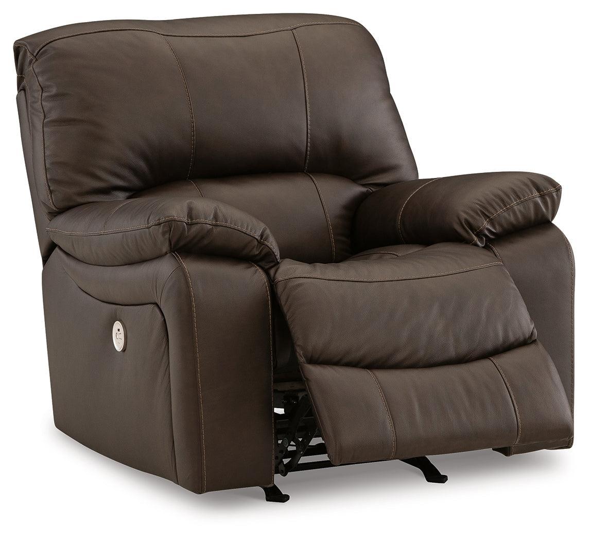 Leesworth Dark Brown Leather Power Recliner - Image 3
