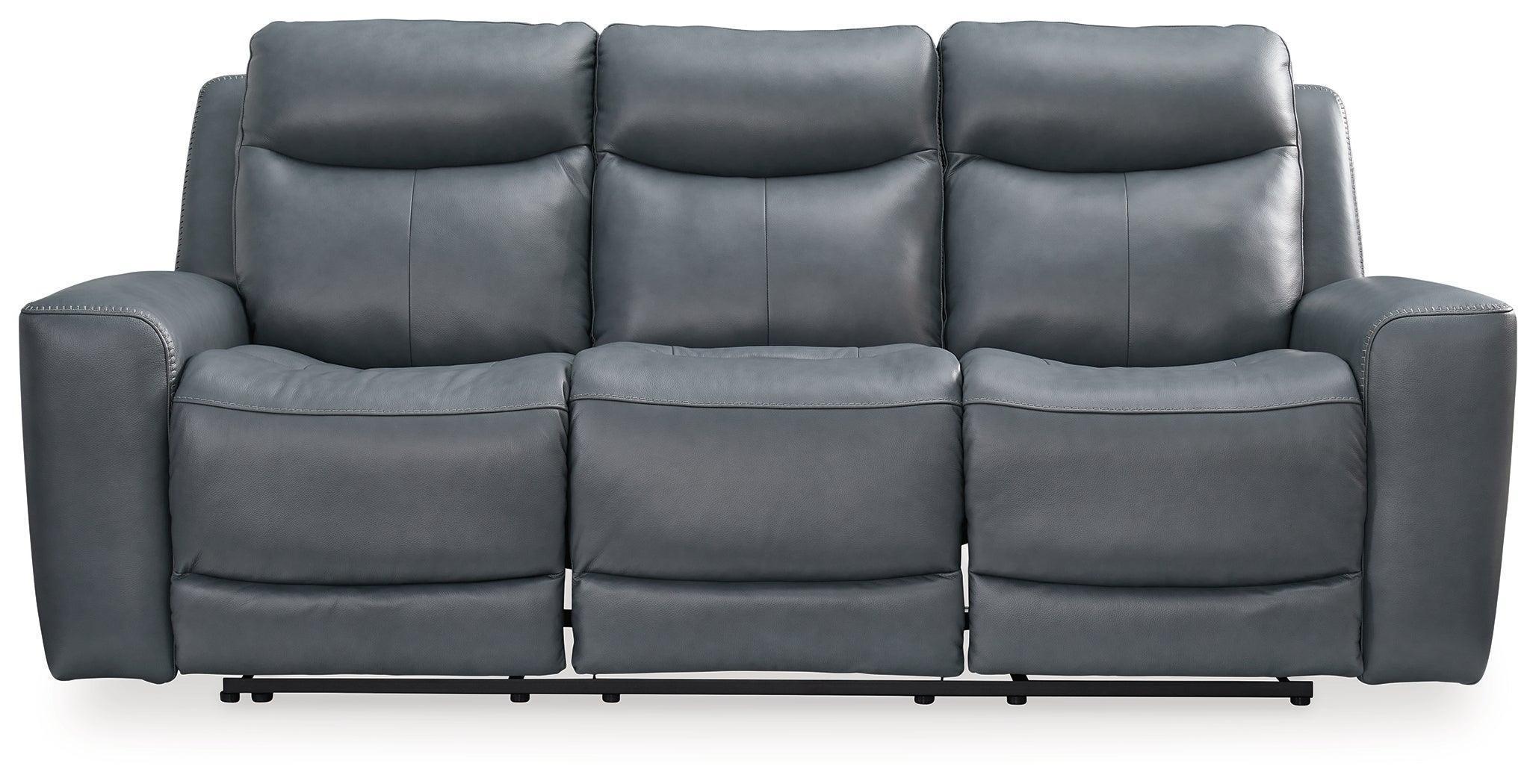 Mindanao Steel Leather Power Reclining Sofa - Image 2
