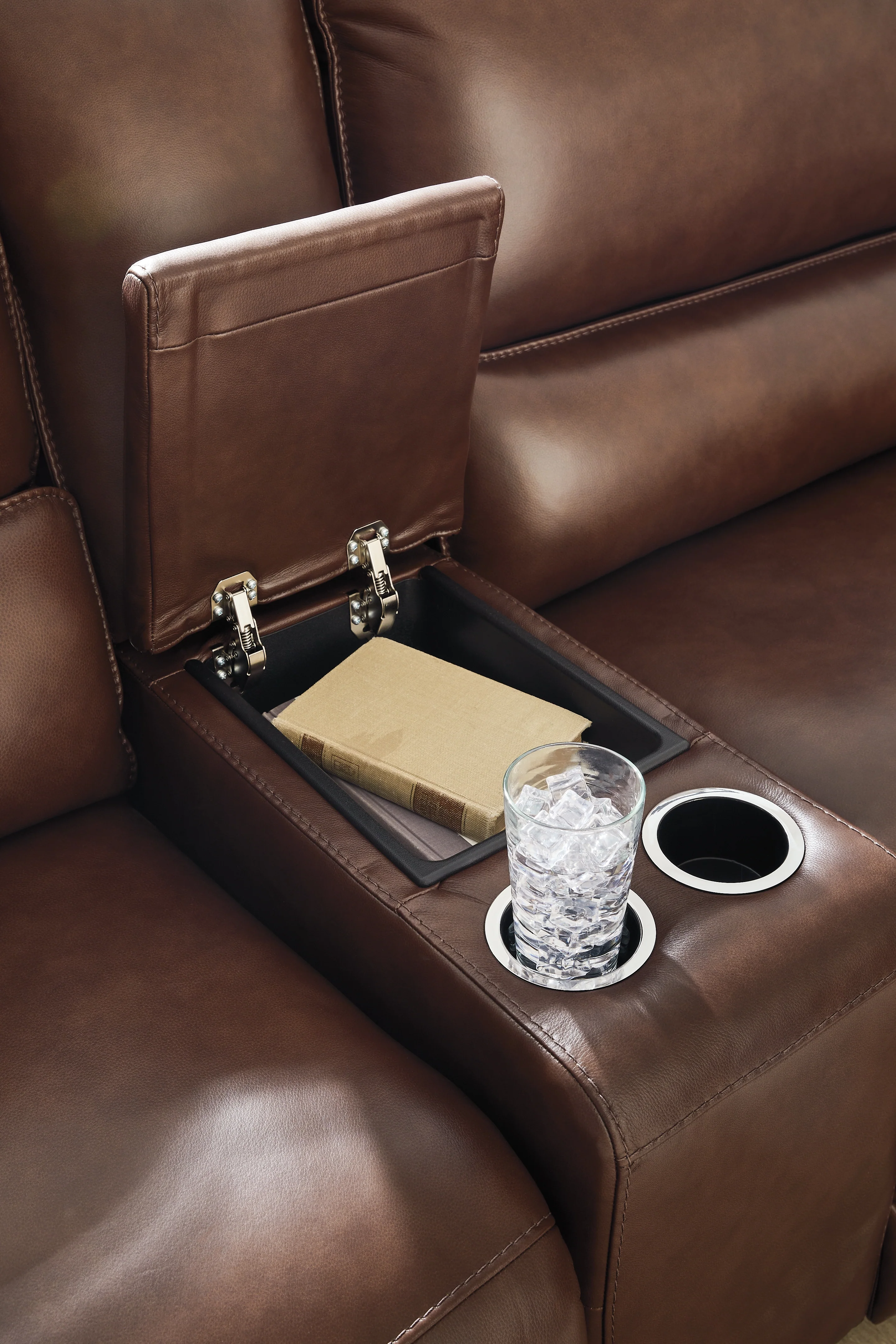 DeepWakes Canyon Leather 3-Piece Power Reclining Sectional with Chaise - Image 3