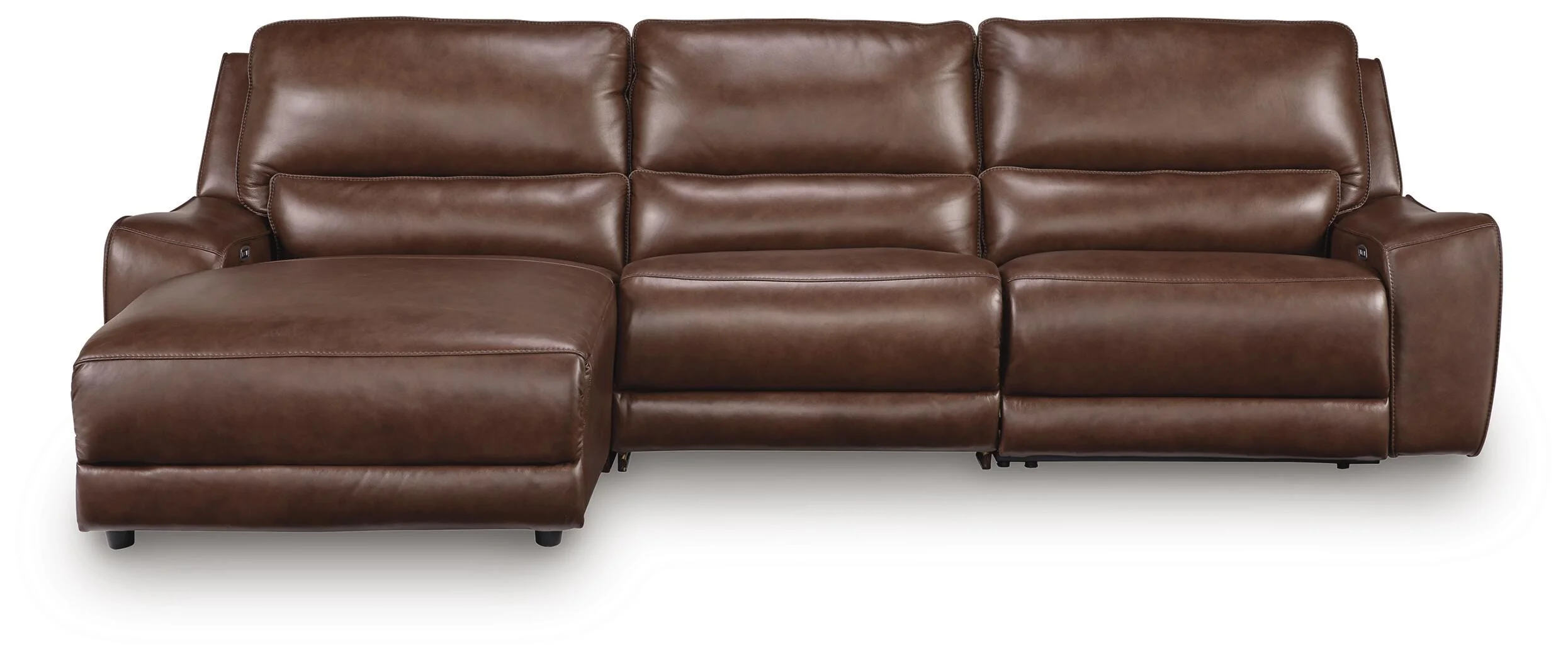 DeepWakes Canyon Leather 3-Piece Reclining Sofa Chaise - Image 2
