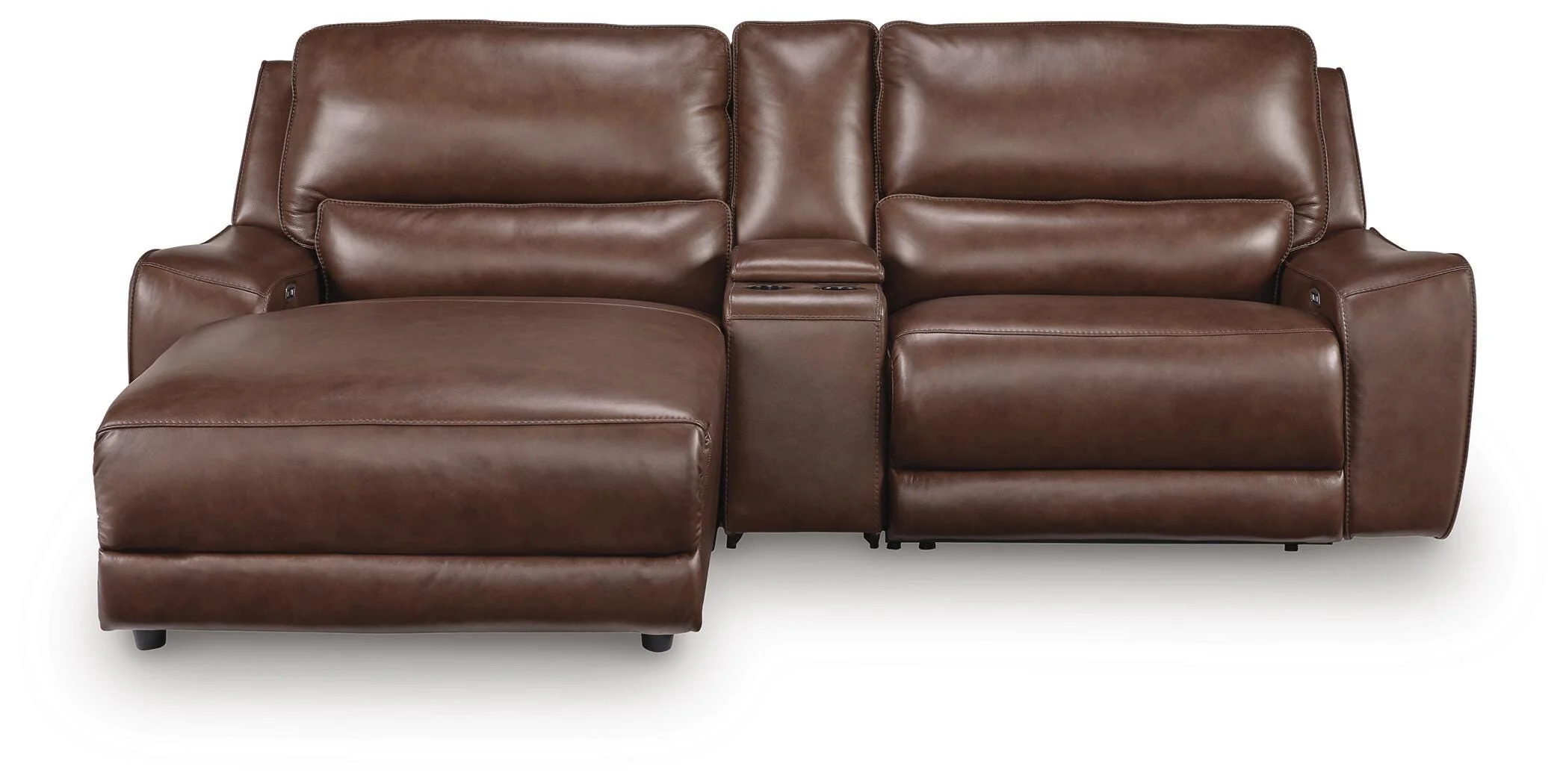 DeepWakes Canyon Leather 3-Piece Power Reclining Sectional with Chaise - Image 2