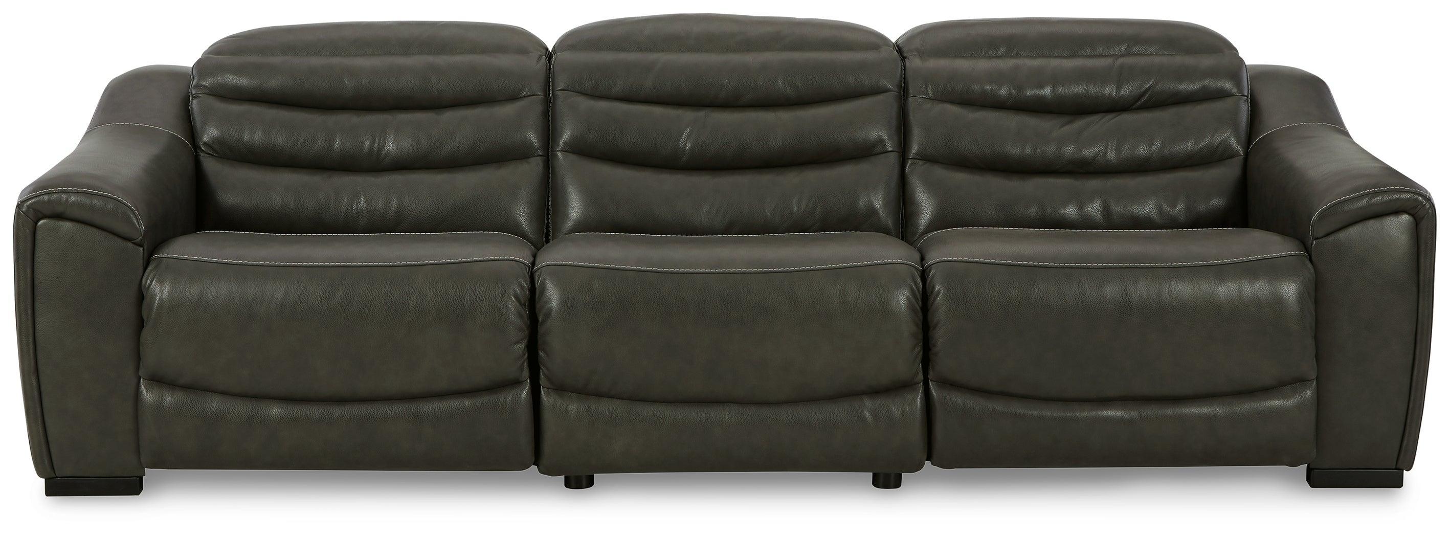 Center Line Dark Gray 3-Piece Power Reclining Sectional - Image 2