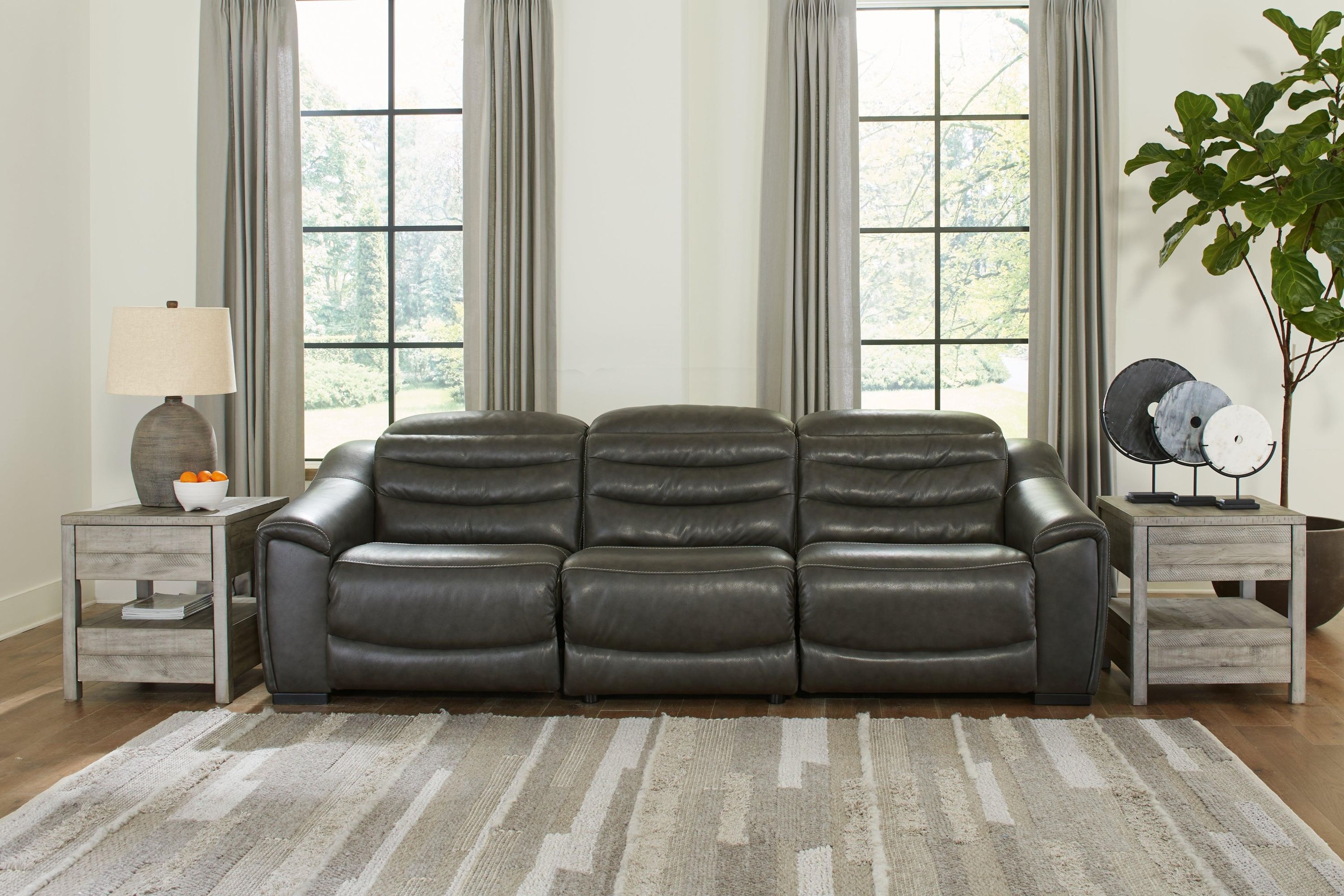 Center Line Dark Gray 3-Piece Power Reclining Sectional - Image 3
