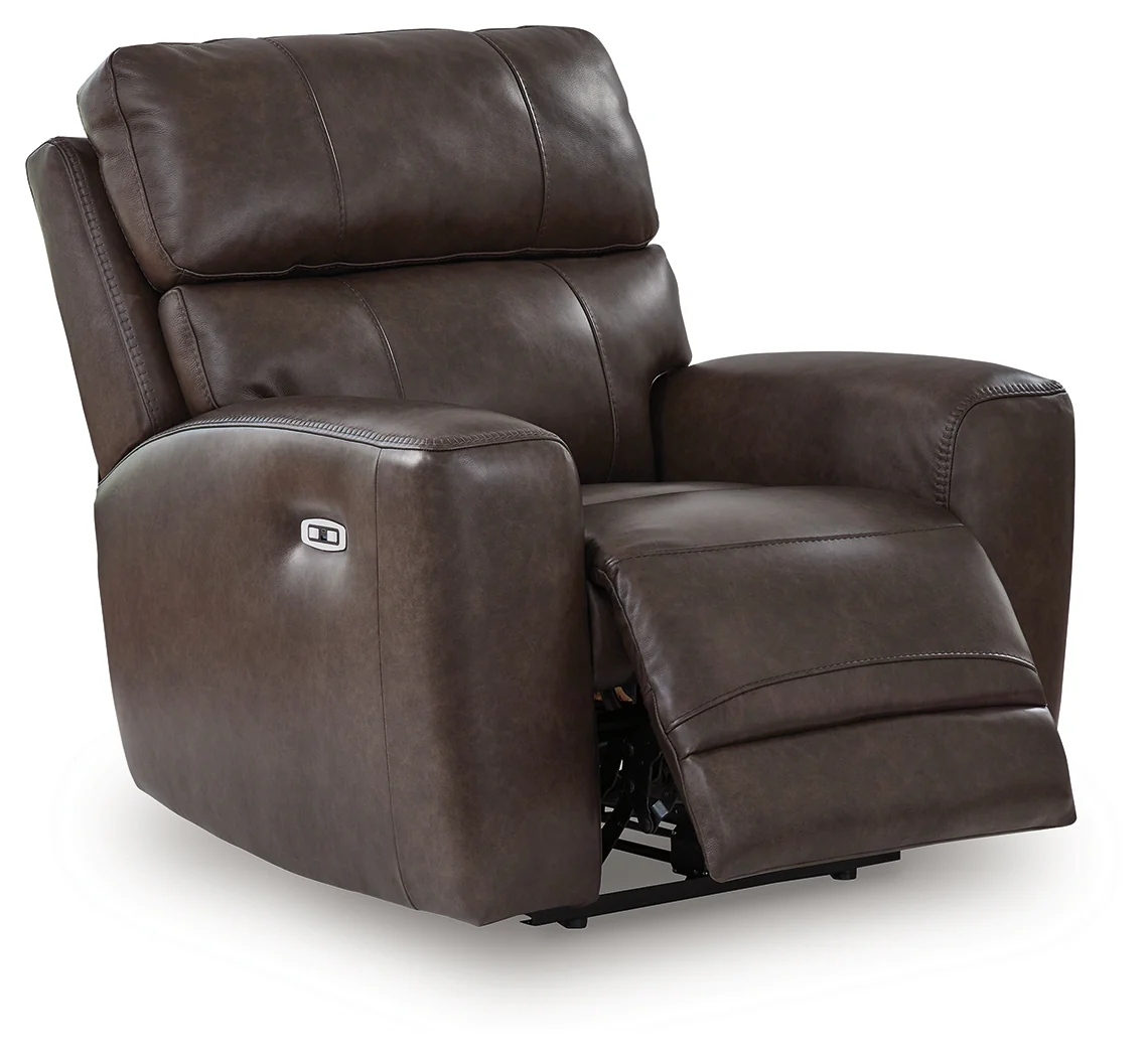 Crossplex Smoke Leather Power Recliner - Image 3