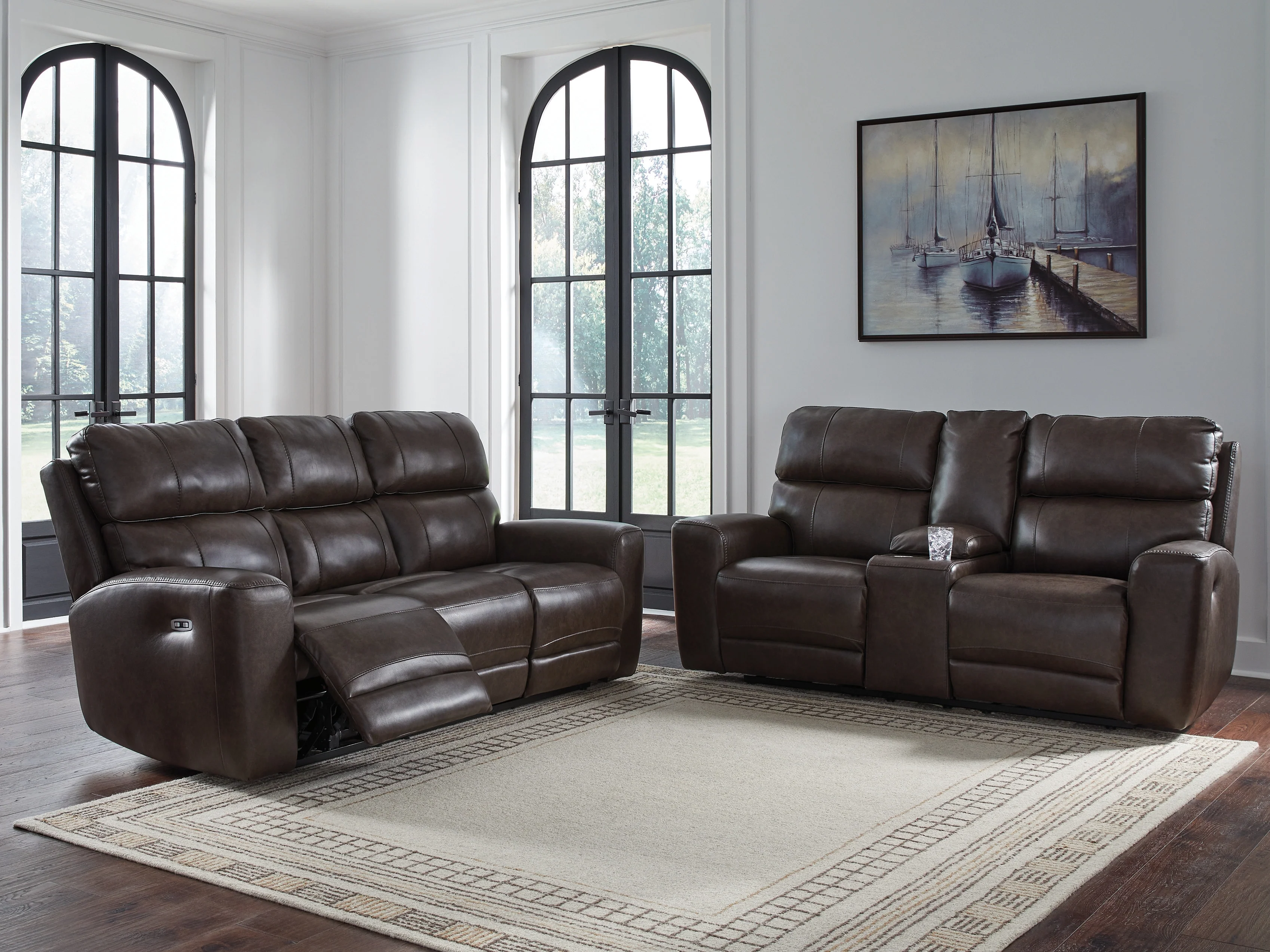 Crossplex Smoke Sofa and Loveseat - Image 2