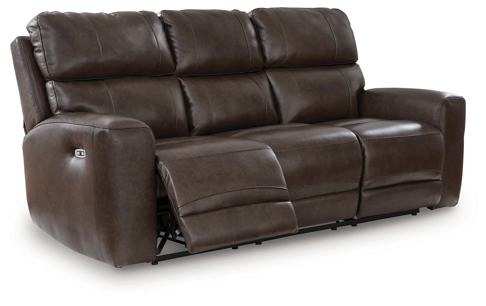 Crossplex Smoke Leather Power Reclining Sofa - Image 3
