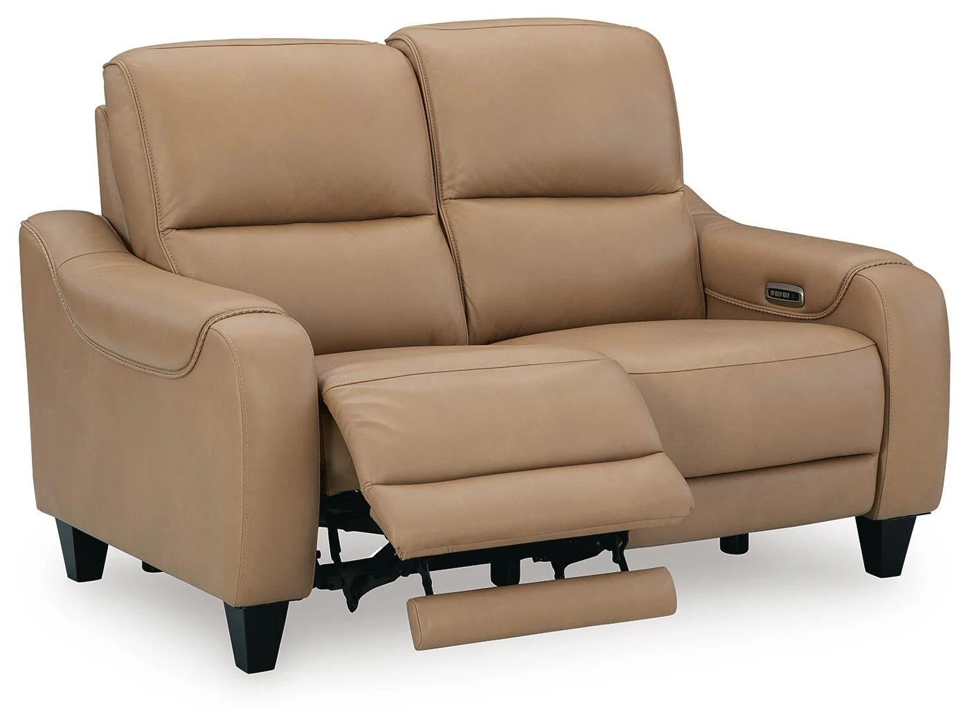 Mosswell Toffee Leather Power Reclining Loveseat - Image 3