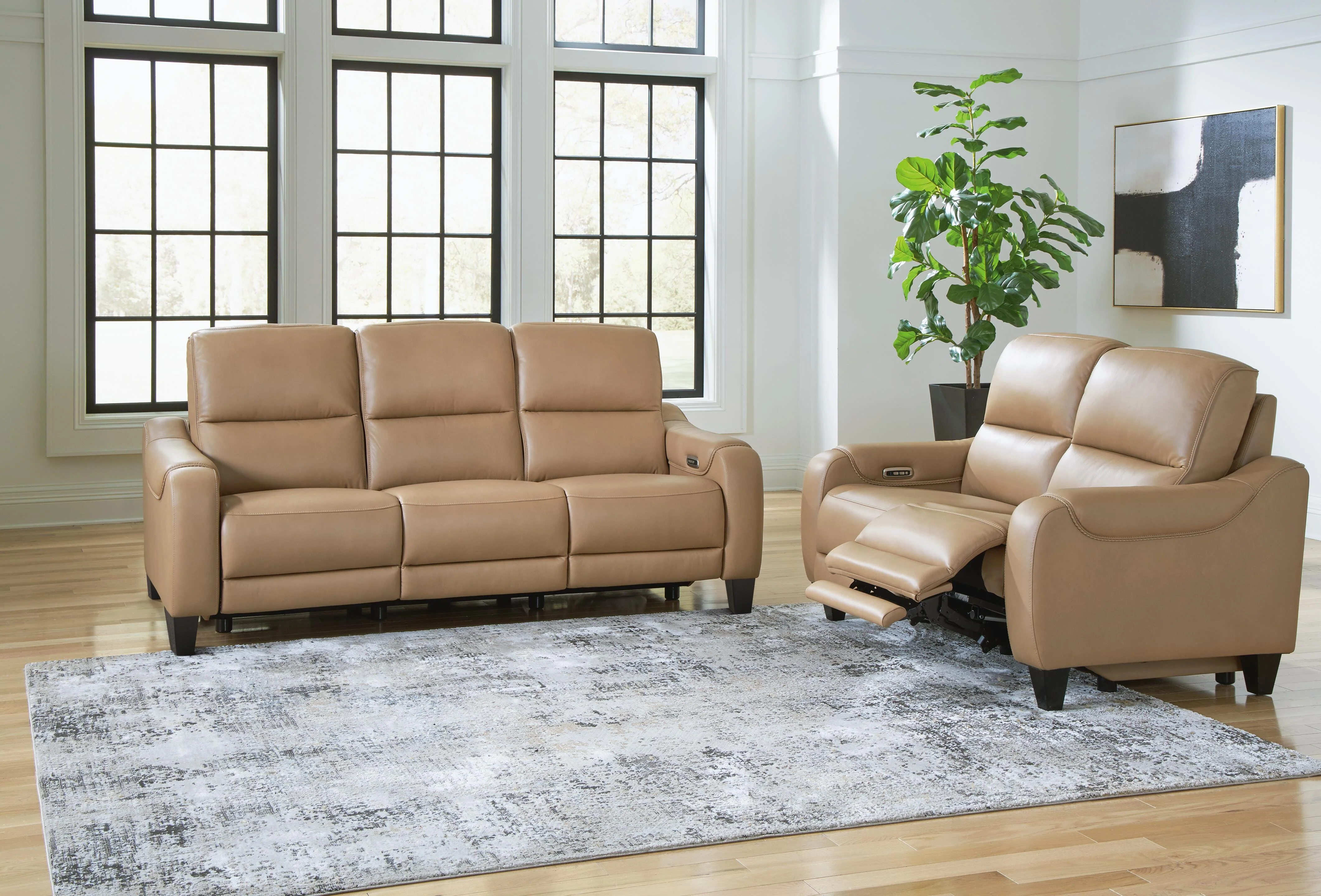 Mosswell Toffee Sofa and Loveseat - Image 2