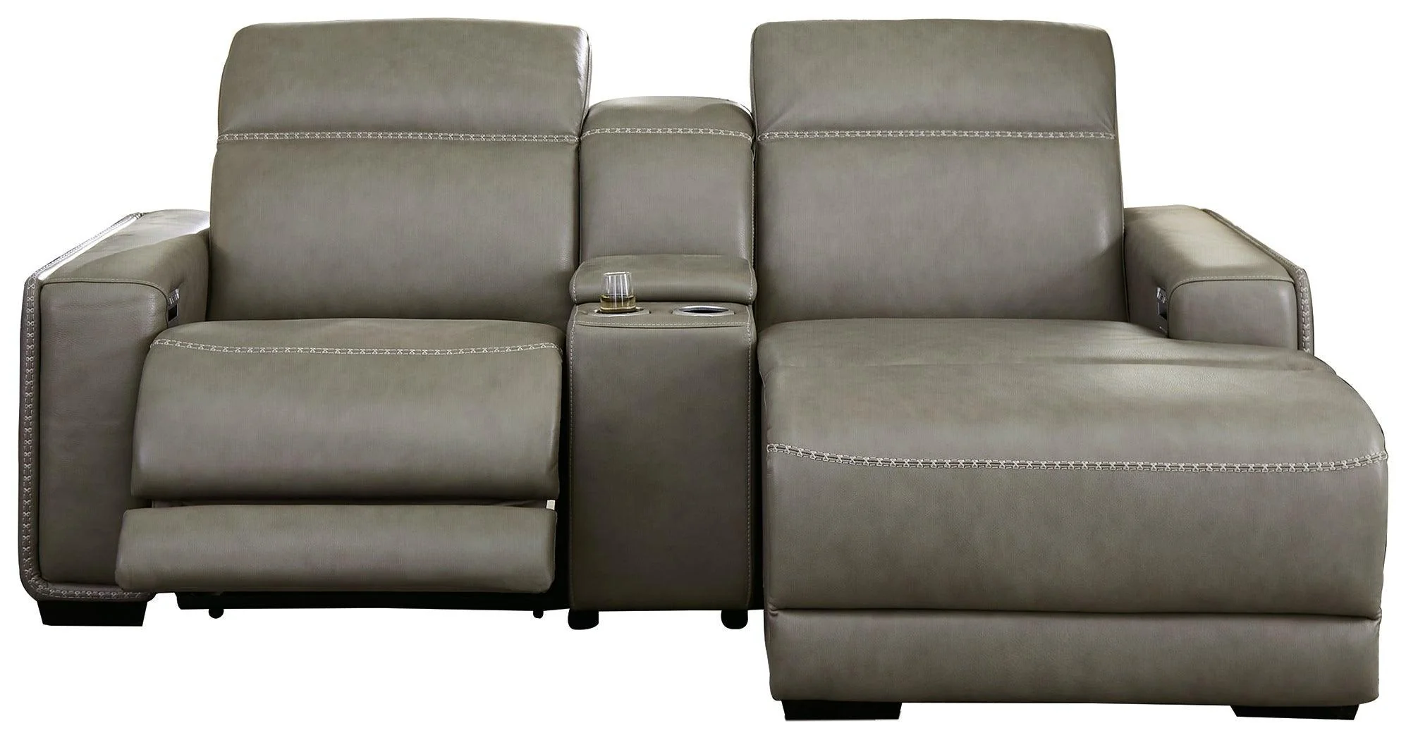 Correze Gray 3-Piece Power Reclining Sectional With Chaise - Image 2