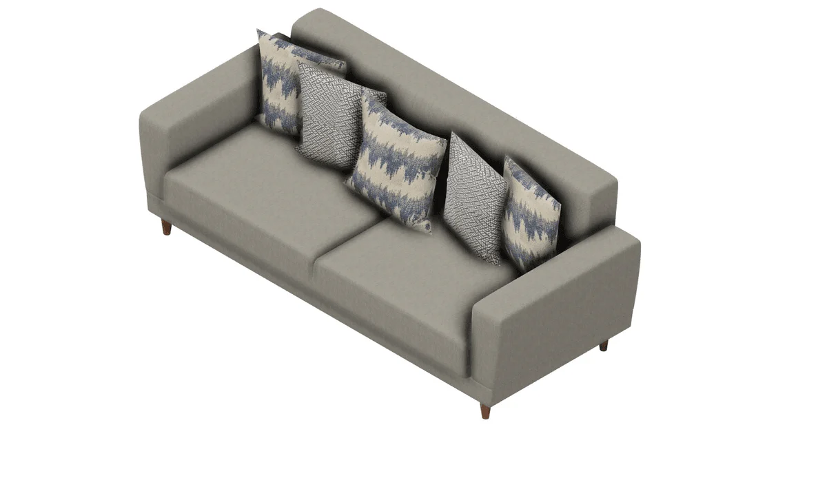 Dolce Padua Cream Blue 3-Seater Sofa Bed - Image 3