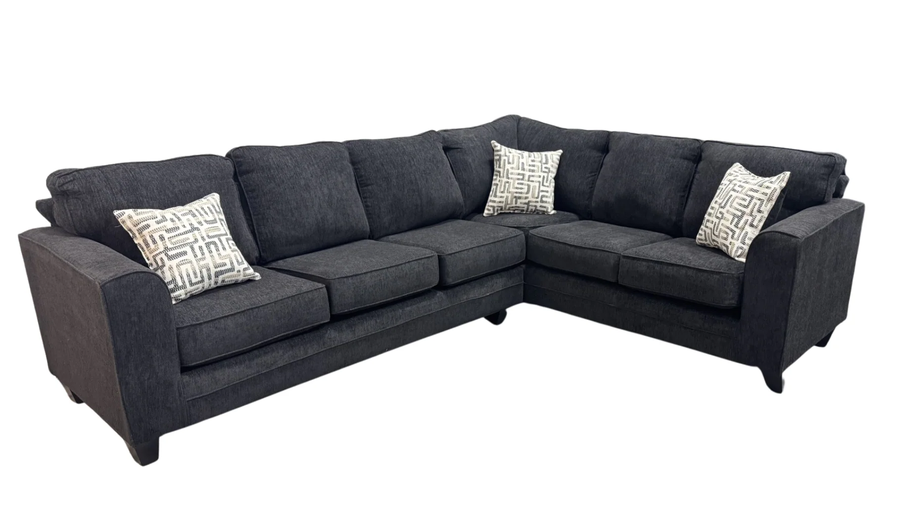 Thea Black Fabric Sectional - Image 2