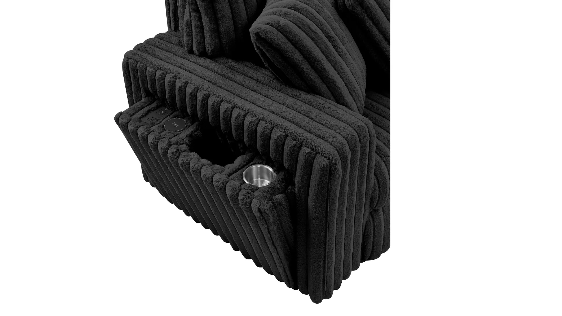 Rana Black Reclining Sectional - Image 3