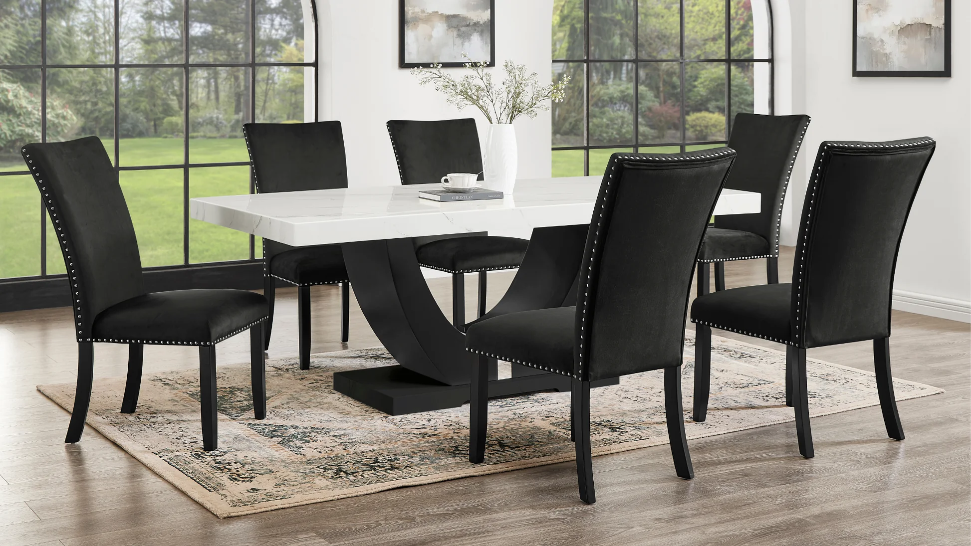 Larry Black Rectangular Dining Room Set