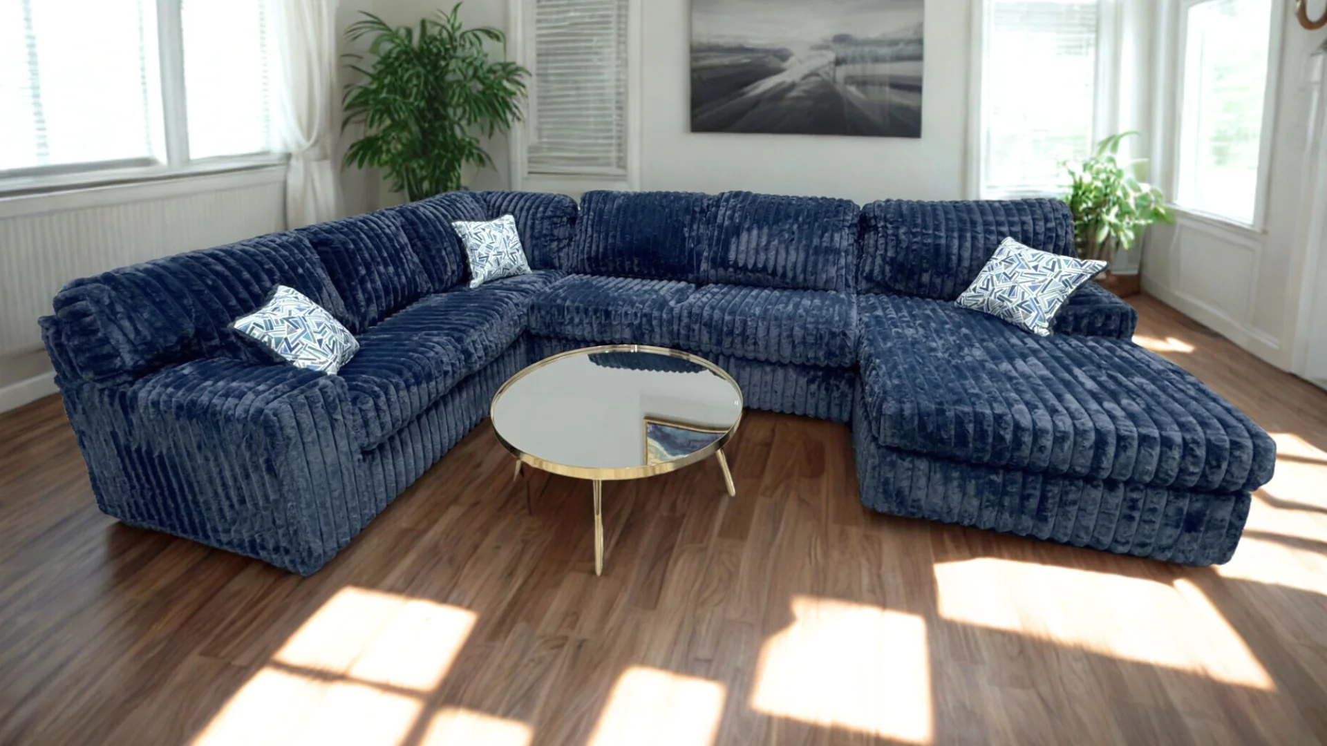 Austin Blue Sectional - Image 1