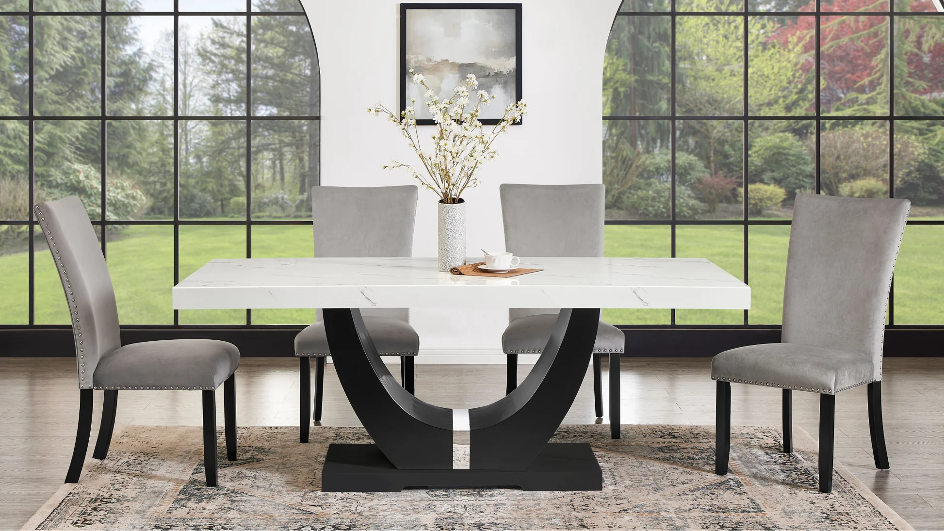 Larry Grey Rectangular Dining Room Set - Image 2