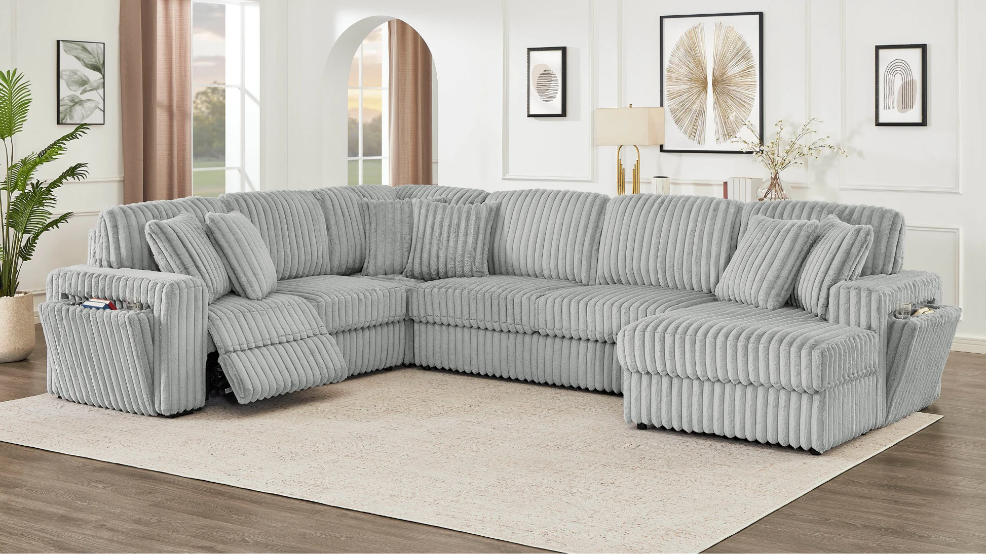 Rana Grey Reclining Sectional - Image 1