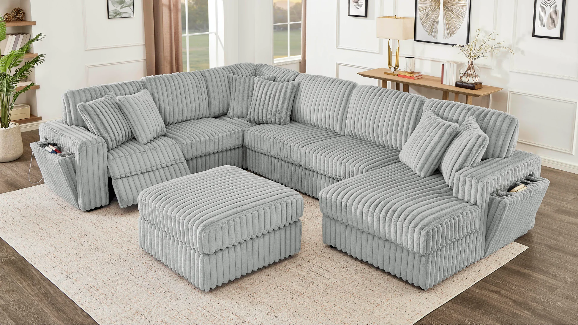 Rana Grey Reclining Sectional - Image 2